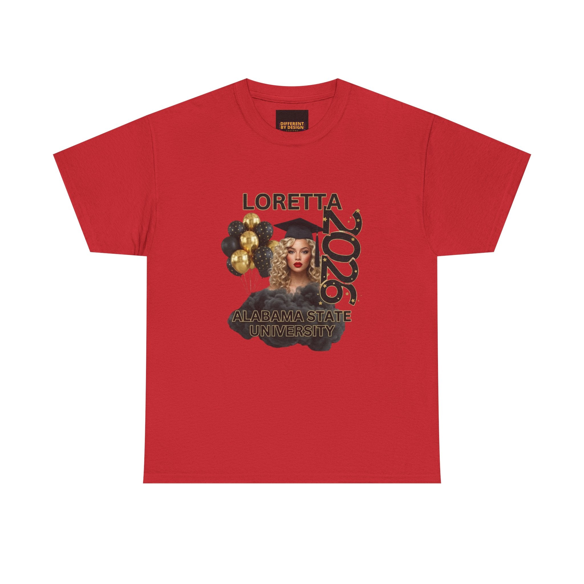 Graduation 2026 Personalized Tee — "Loretta 2026" Celebration Shirt