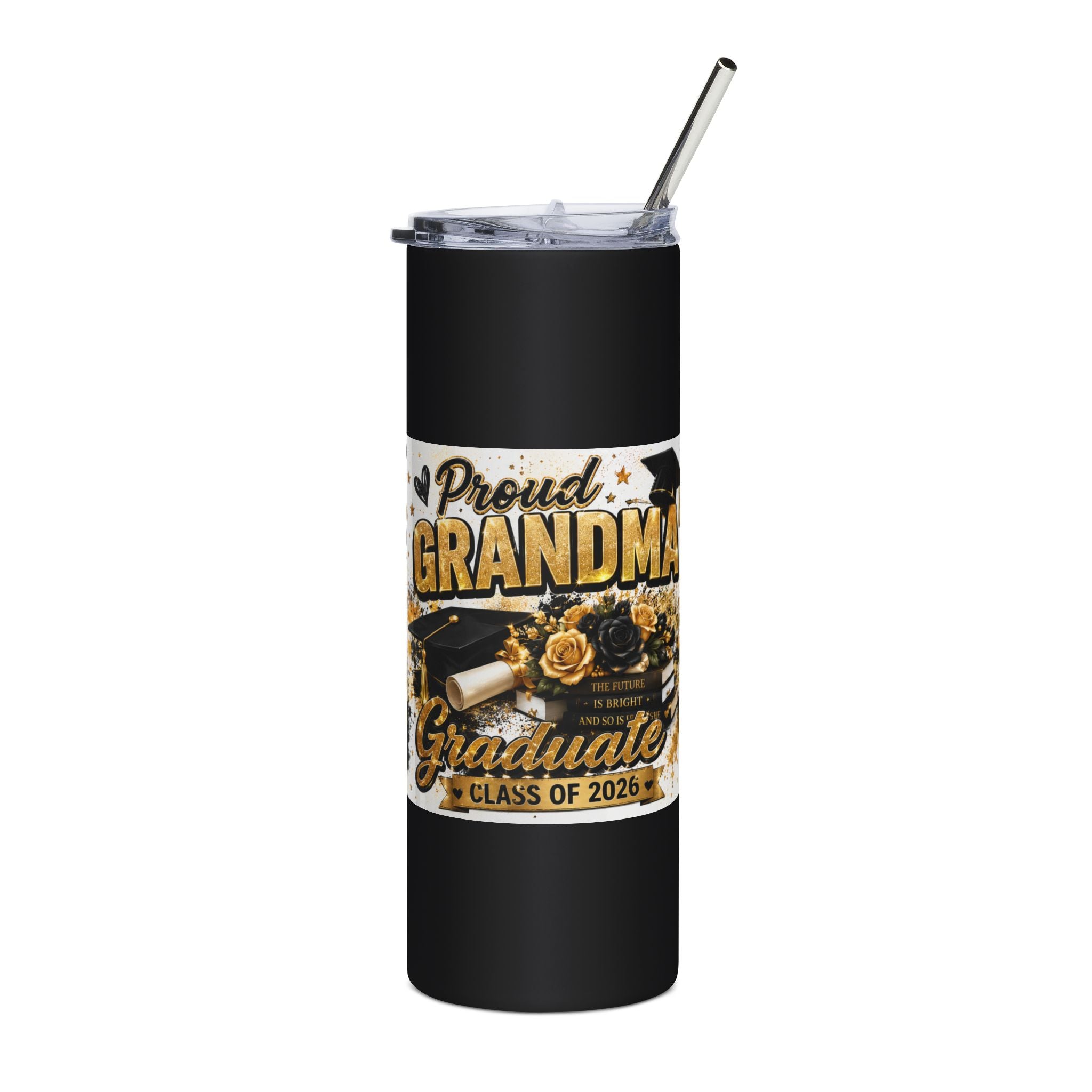 Graduation Proud Grandma 20oz Stainless Steel Tumbler — Class of 2026
