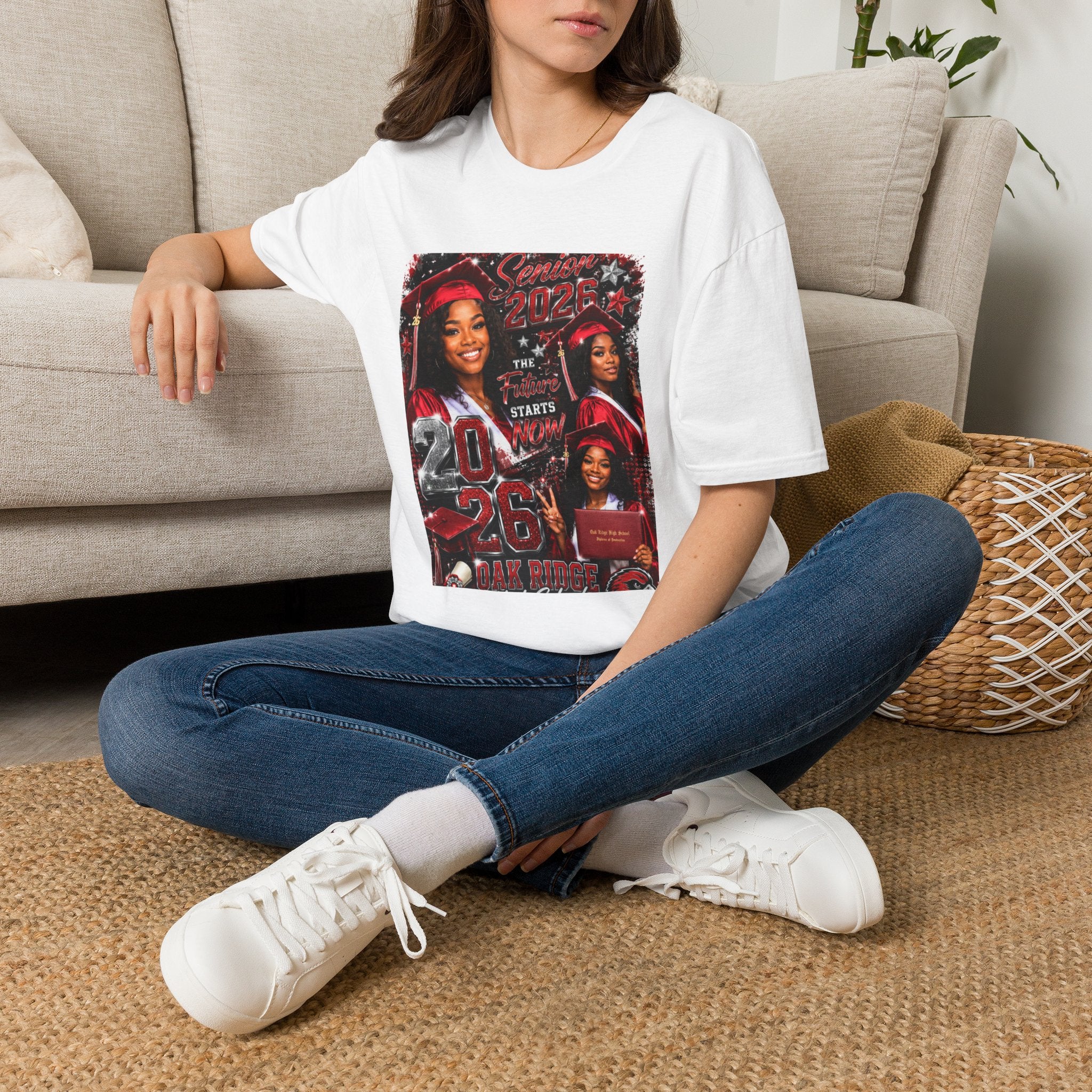 Senior 2026 Graduation T-Shirt — "The Future Starts Now" Cap & Gown Design