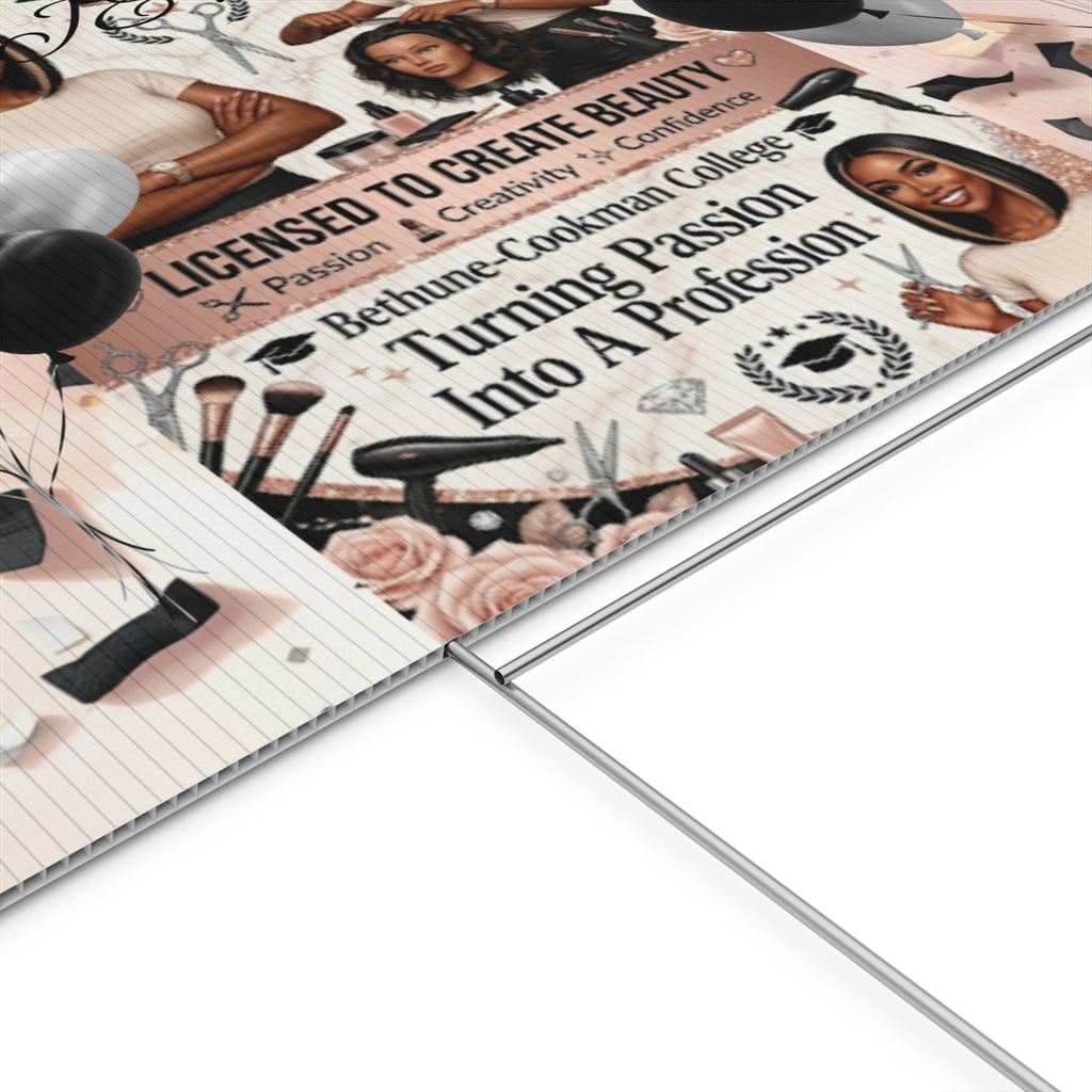 Graduation Yard Sign — Congratulations 2026 Licensed to Create Beauty (Salon/Beauty School)