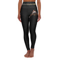 High-Waist Yoga Leggings with Vintage Car Graphic
