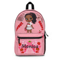 Personalized Pink Strawberry 'Sweet Sassy' Kids Backpack — Custom Name Monica