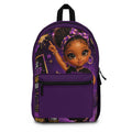 Purple Cute Girl Illustration Backpack — Kids School Bag with Inspirational Design