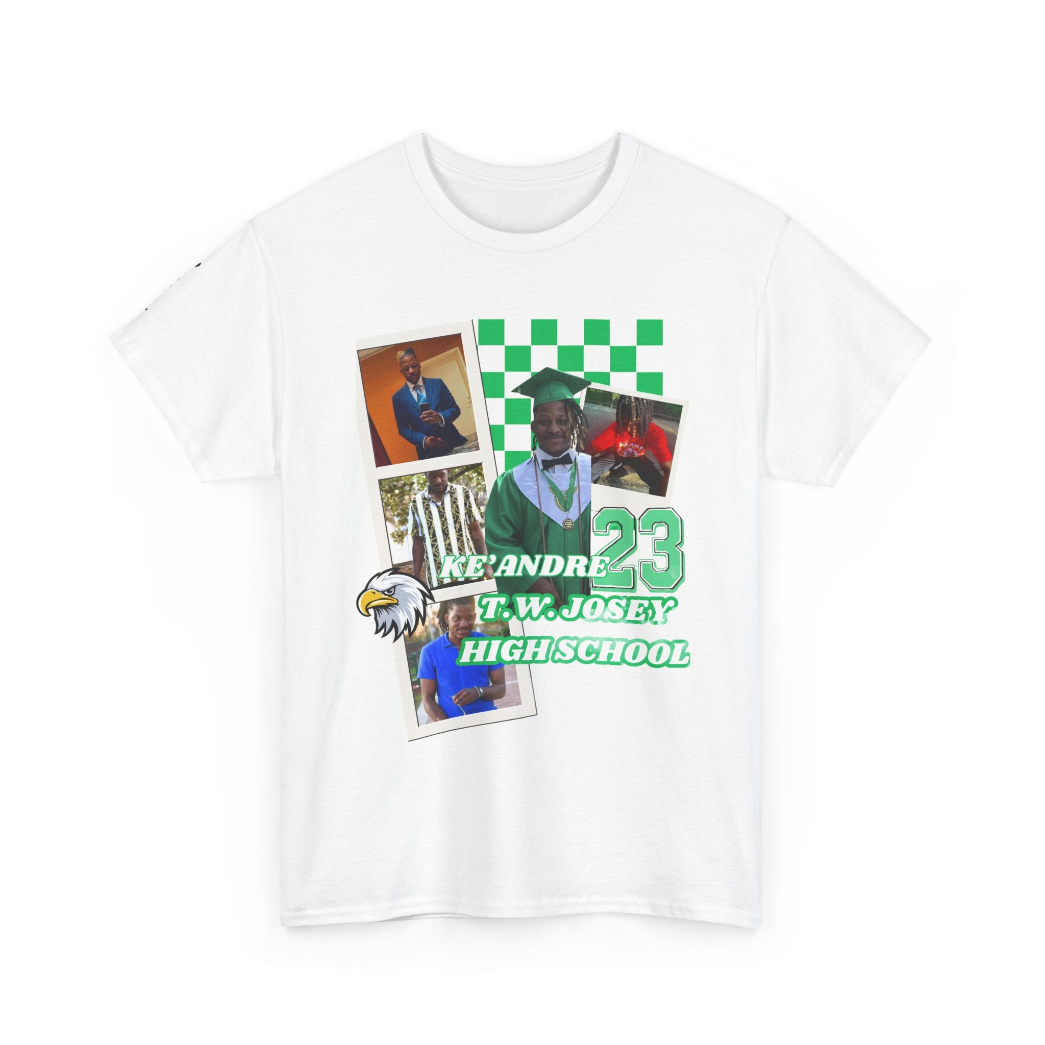 Custom High School Graduation Tee - "Ke'Andre 23 T.W. Josey High School" Collage Shirt
