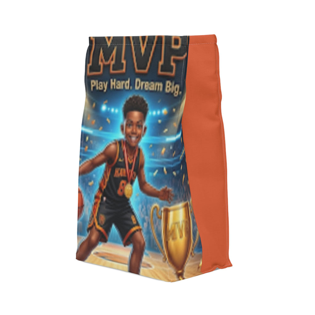 MVP Basketball Kids Lunch Bag – "MVP Play Hard, Dream Big" Polyester Cooler Tote