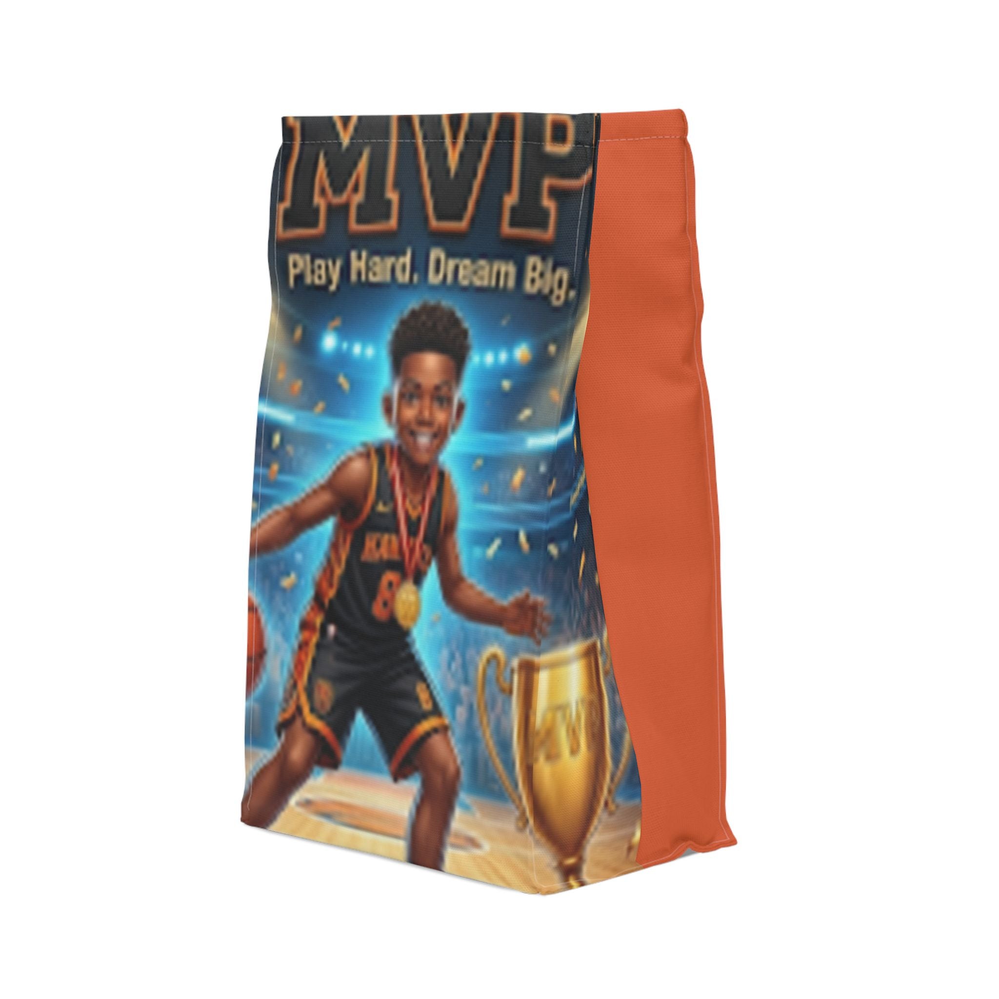 MVP Basketball Kids Lunch Bag – "MVP Play Hard, Dream Big" Polyester Cooler Tote