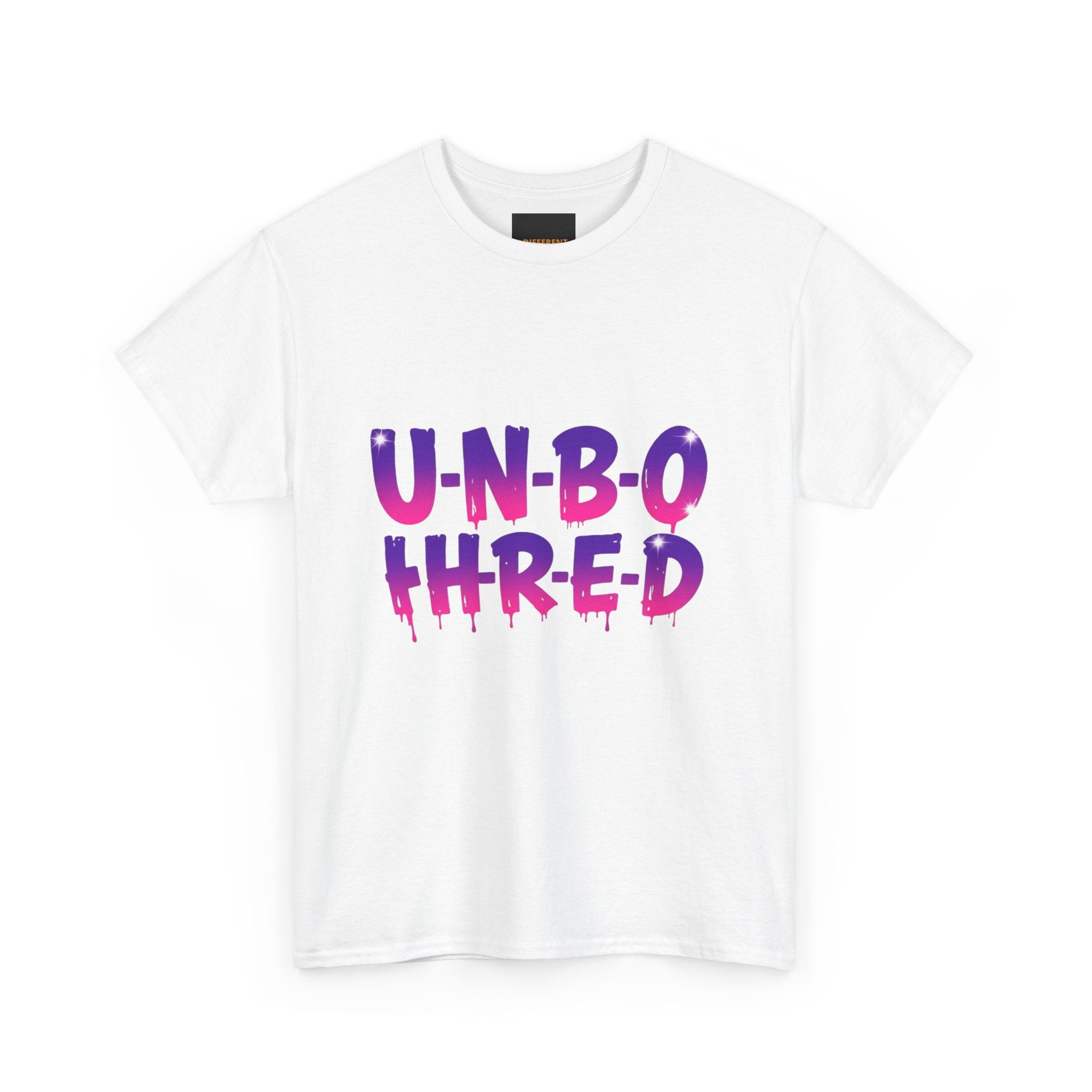 Unbothered Graphic Tee – 'U-N-B-O-T-H-R-E-D' Vibrant Drip Lettering Shirt