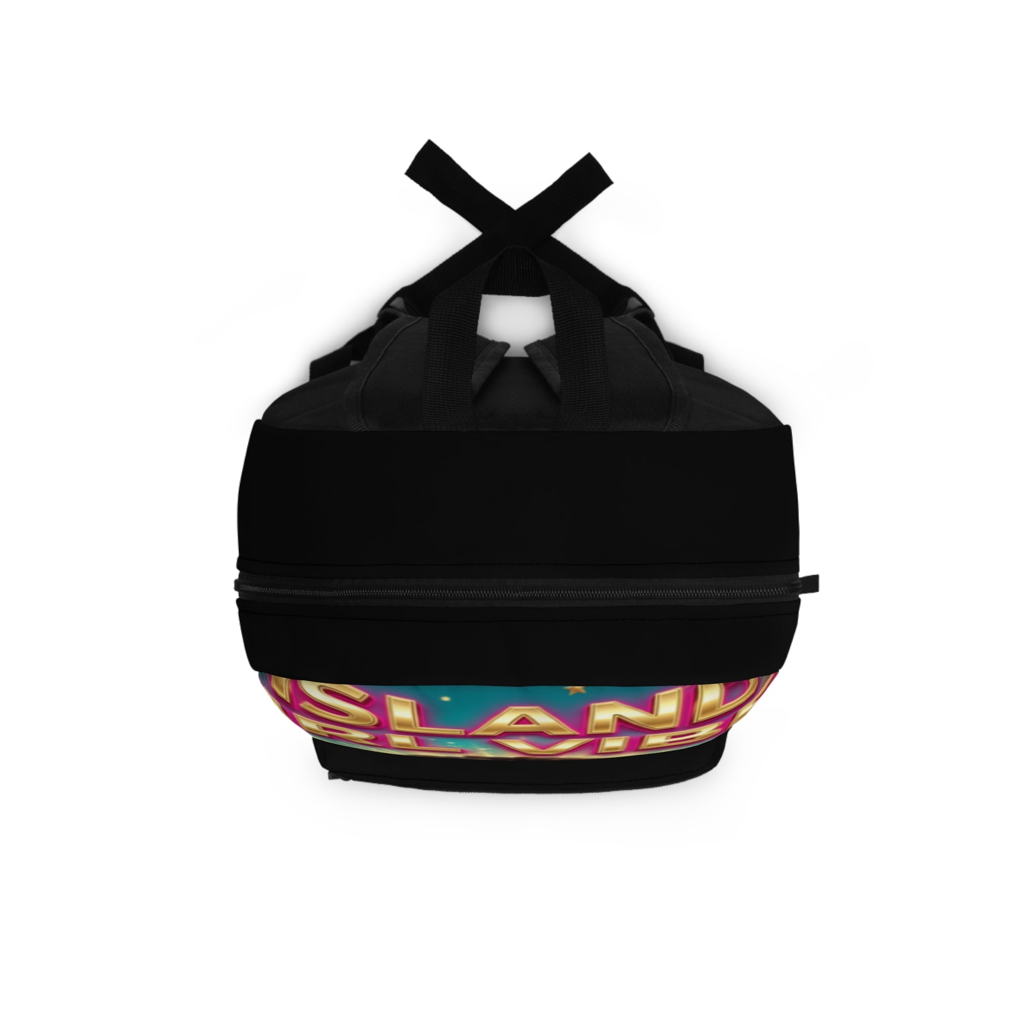 Island Girl Vibes Backpack — Cute Afro Girl Tropical Beach Daypack