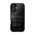 Magnetic Impact-Resistant Phone Case — "Discipline Focus Grind" Matte Protective Cover