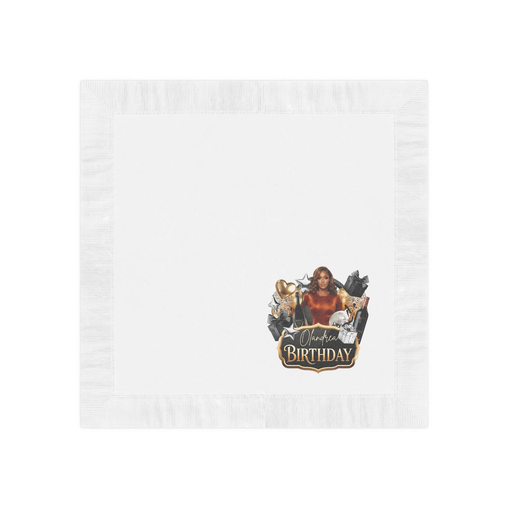 Personalized Birthday Napkins – 'Birthday' Gold & Black Celebration Design
