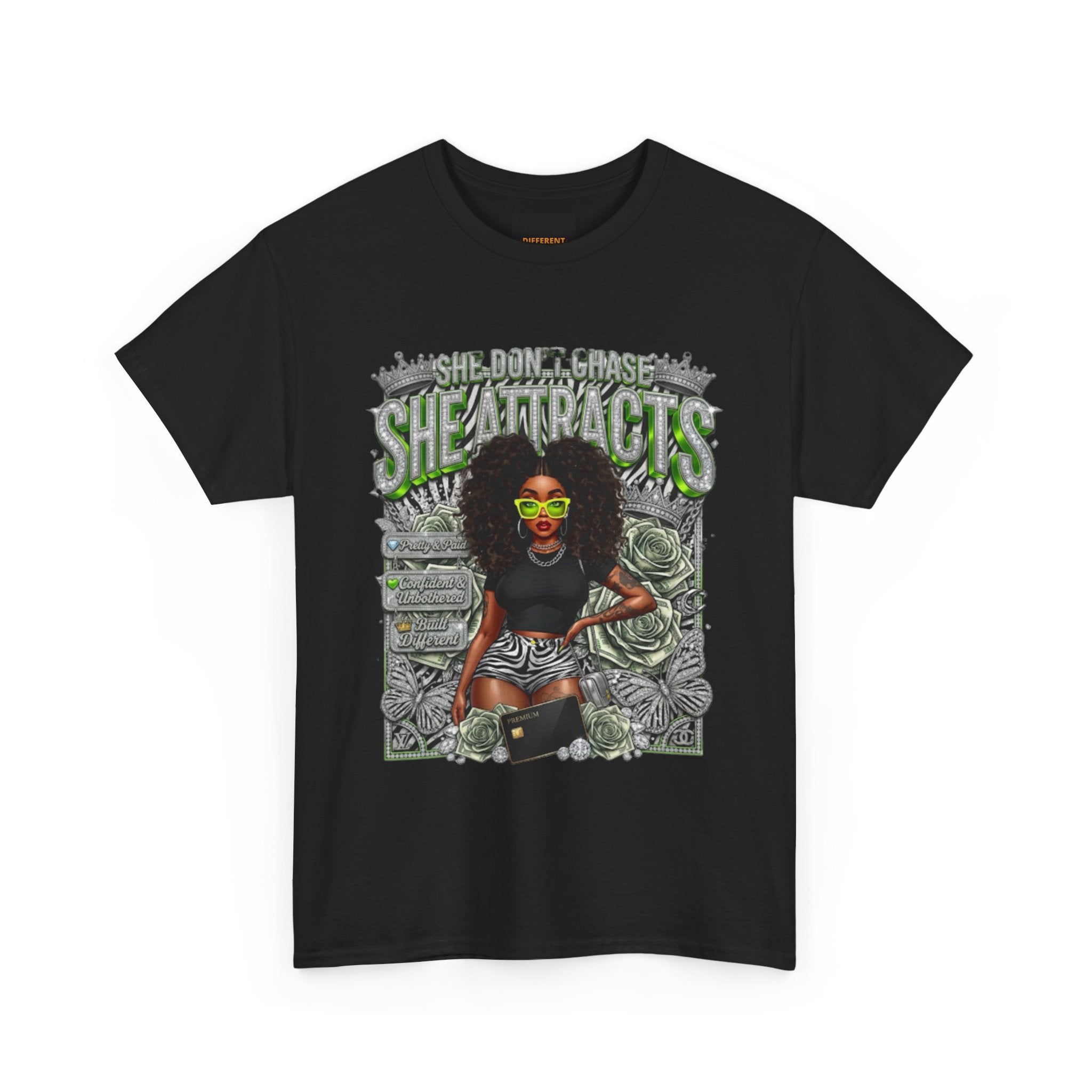 Sheattracts Graphic Tee — Afro Girl Streetwear T-Shirt