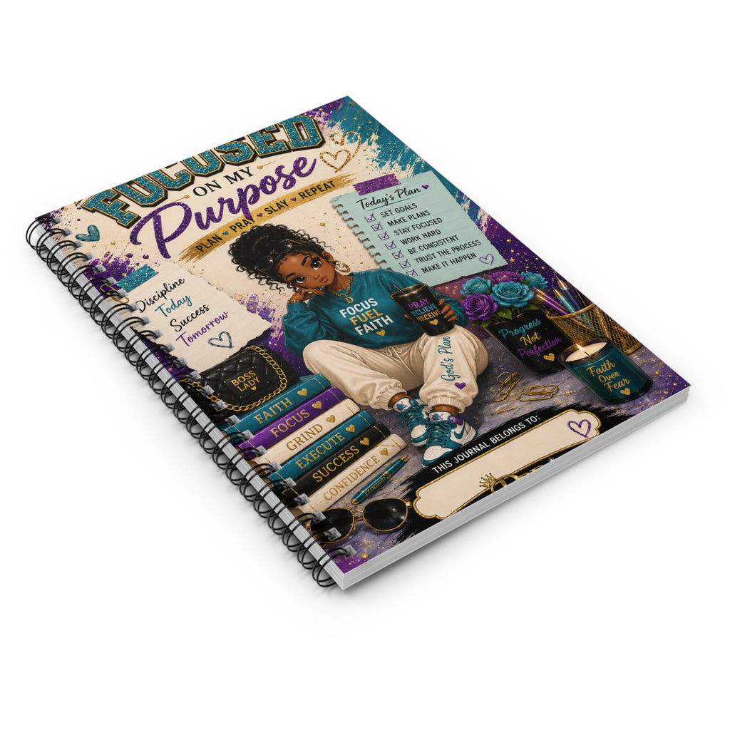 Focused on My Purpose Spiral Notebook — 'Focus Fuel Faith' Ruled Journal for Planning & Motivation