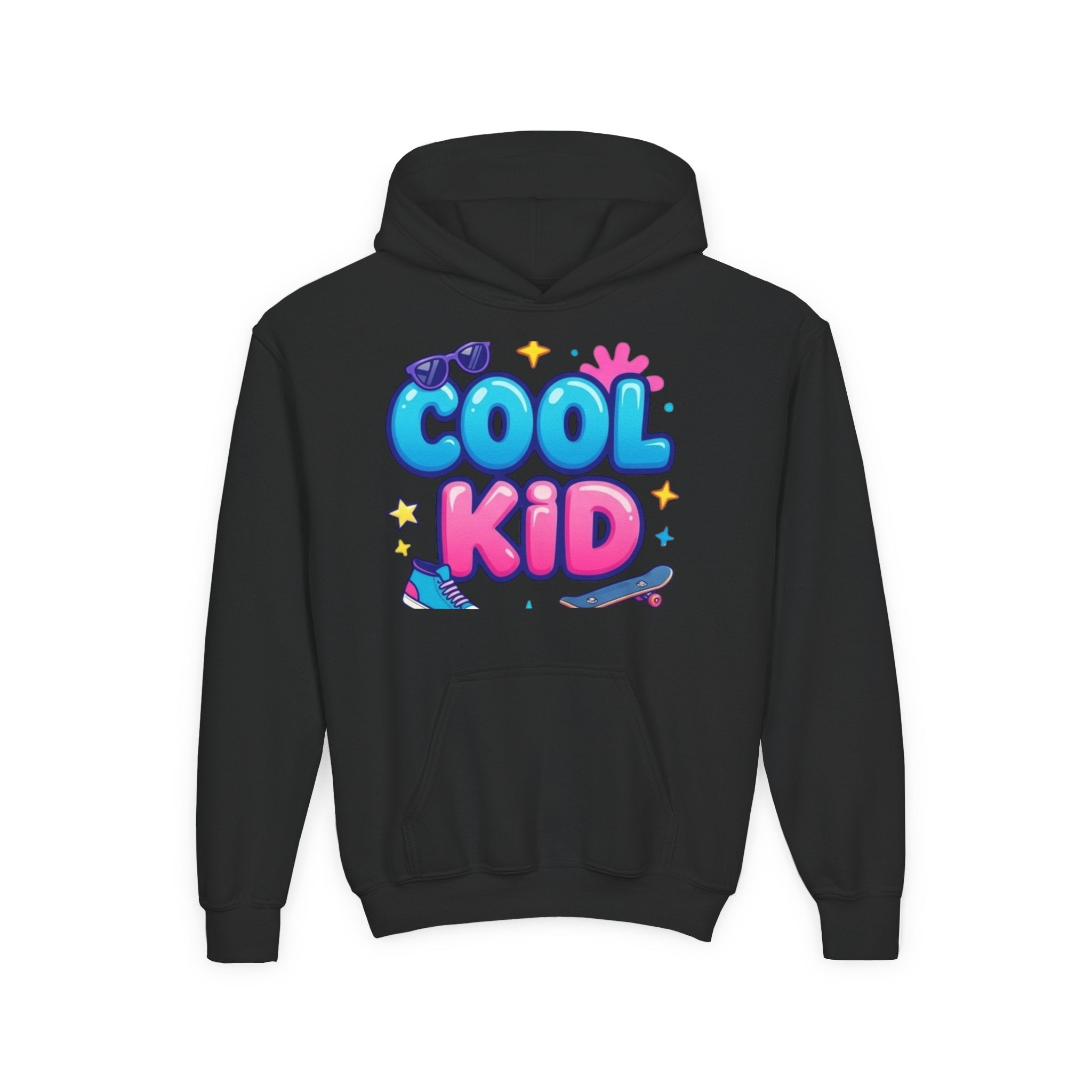 Cool Kid Youth Hoodie — Fun Colorful Skate & Sunglasses Graphic Sweatshirt