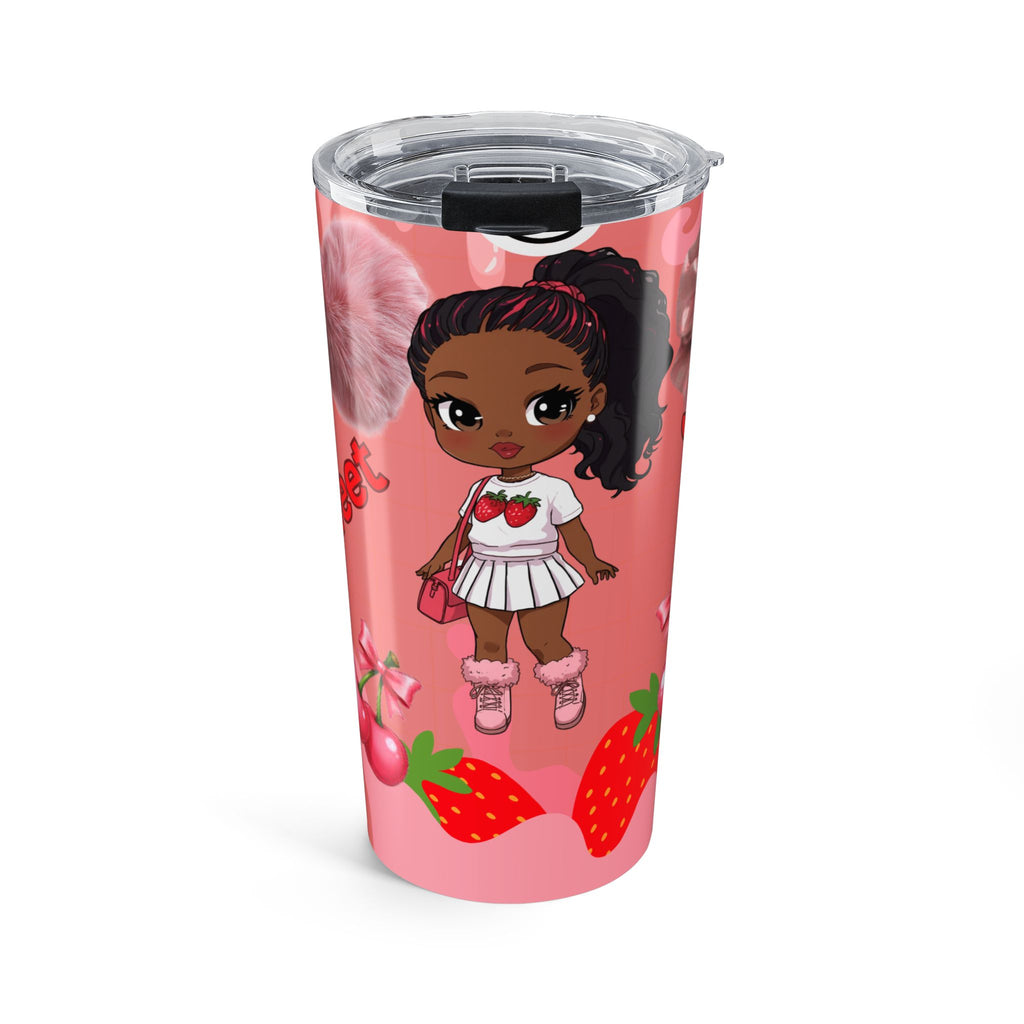 Strawberry Girl 20oz Tumbler — Cute Pink Character Stainless Travel Cup