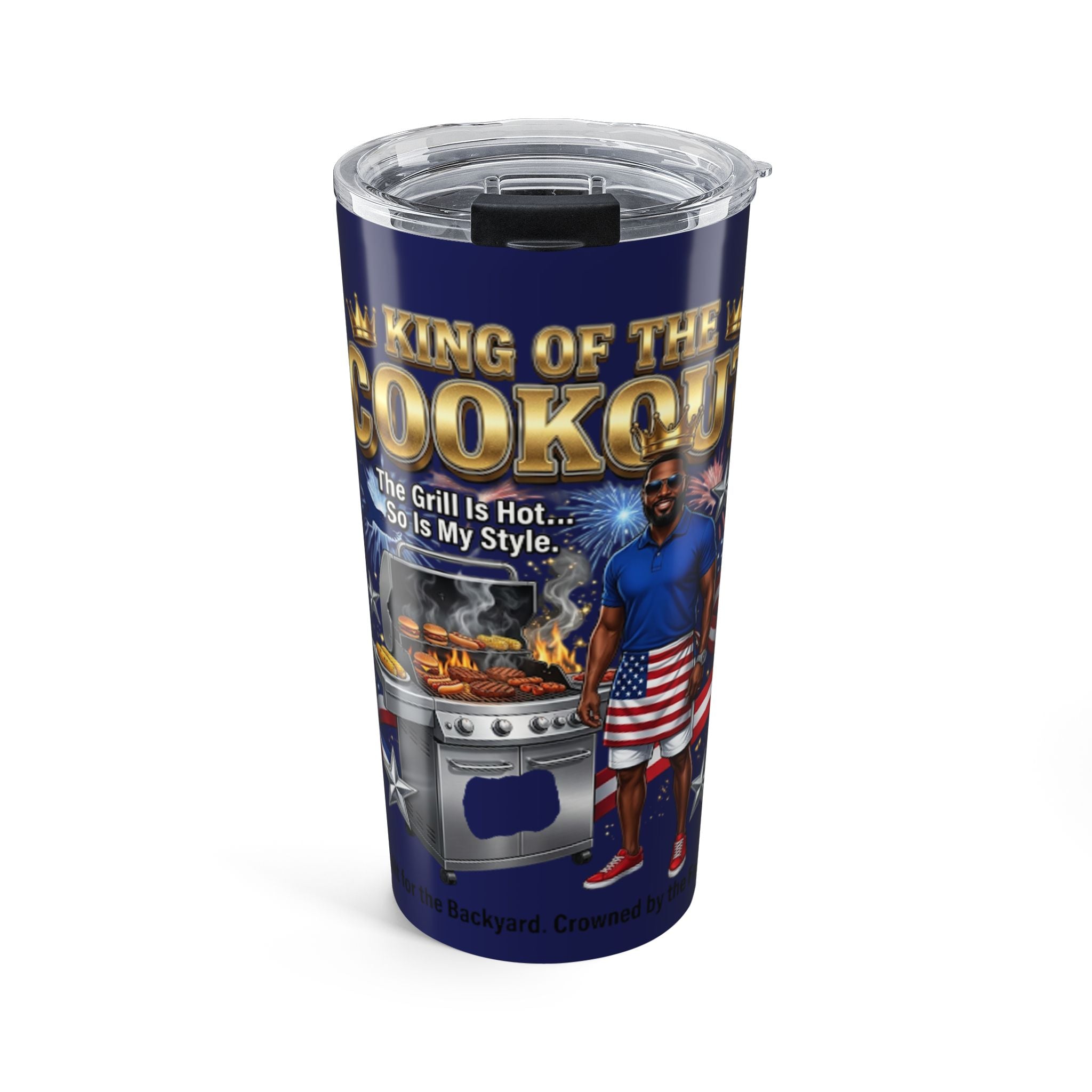 Grillmaster 20oz Tumbler – “King of the Cookout” Patriotic BBQ Travel Cup