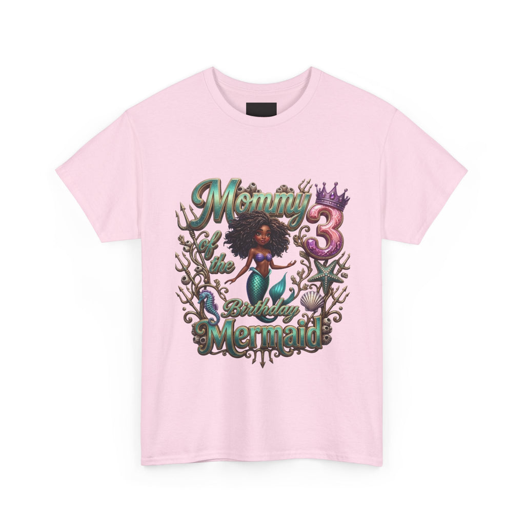 Mermaid 3 Birthday T-Shirt — Cute Afro Mermaid Kids Tee