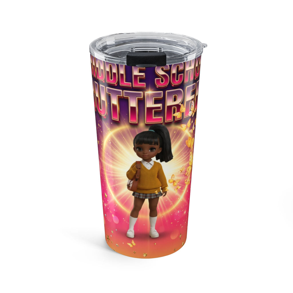 20oz Tumbler — "Middle School Flutterby" Cute Schoolgirl Character Travel Cup