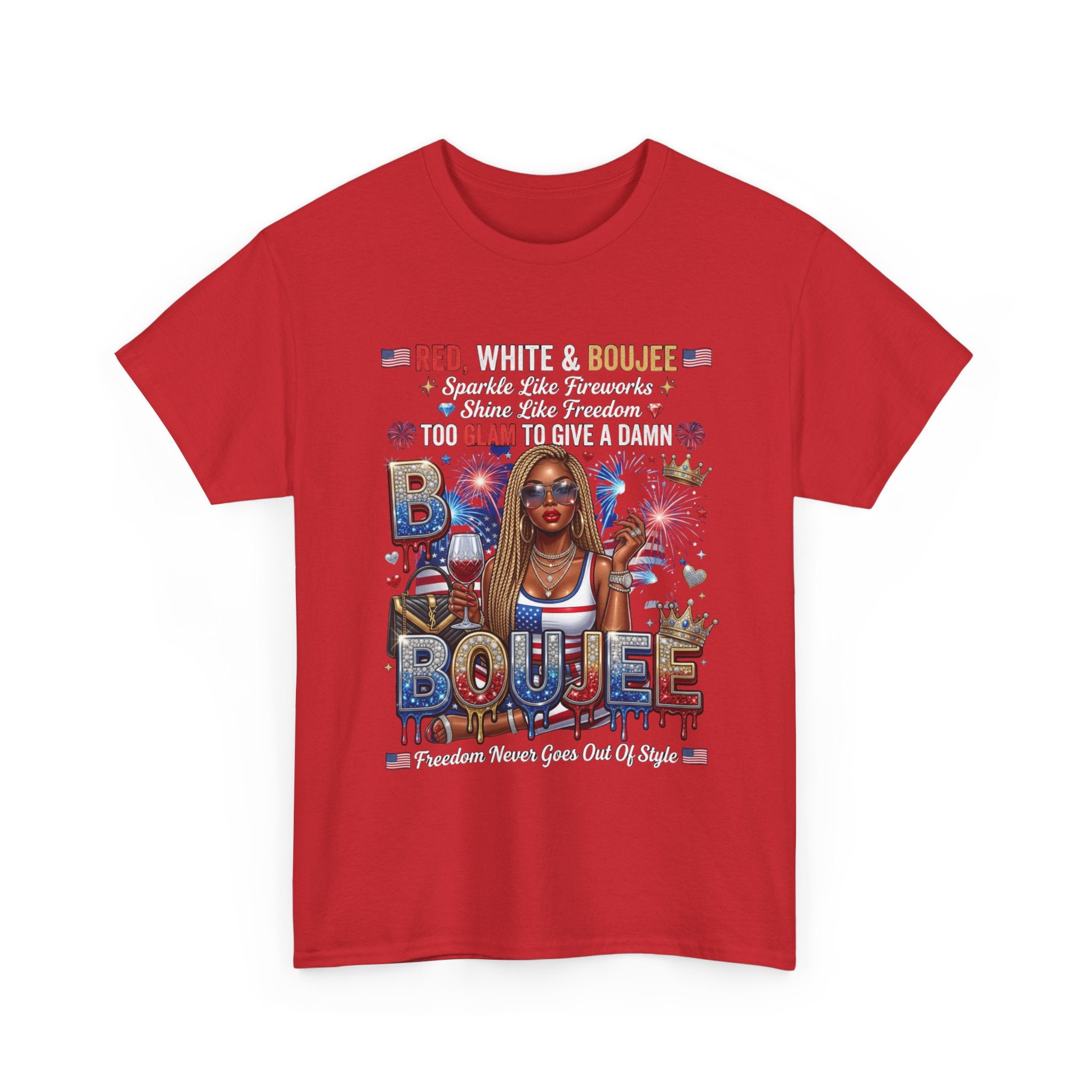 Boujee Babe Tee — Patriotic Glam 'Boujee' Graphic T-Shirt