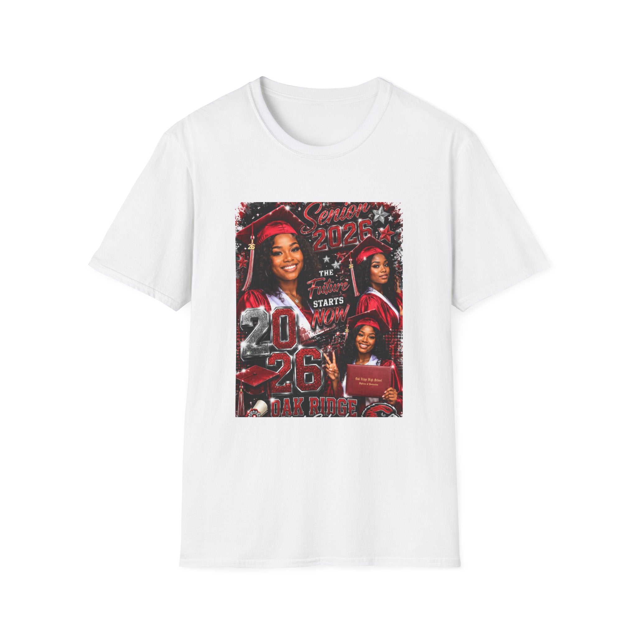 Senior 2026 Graduation T-Shirt — "The Future Starts Now" Cap & Gown Design