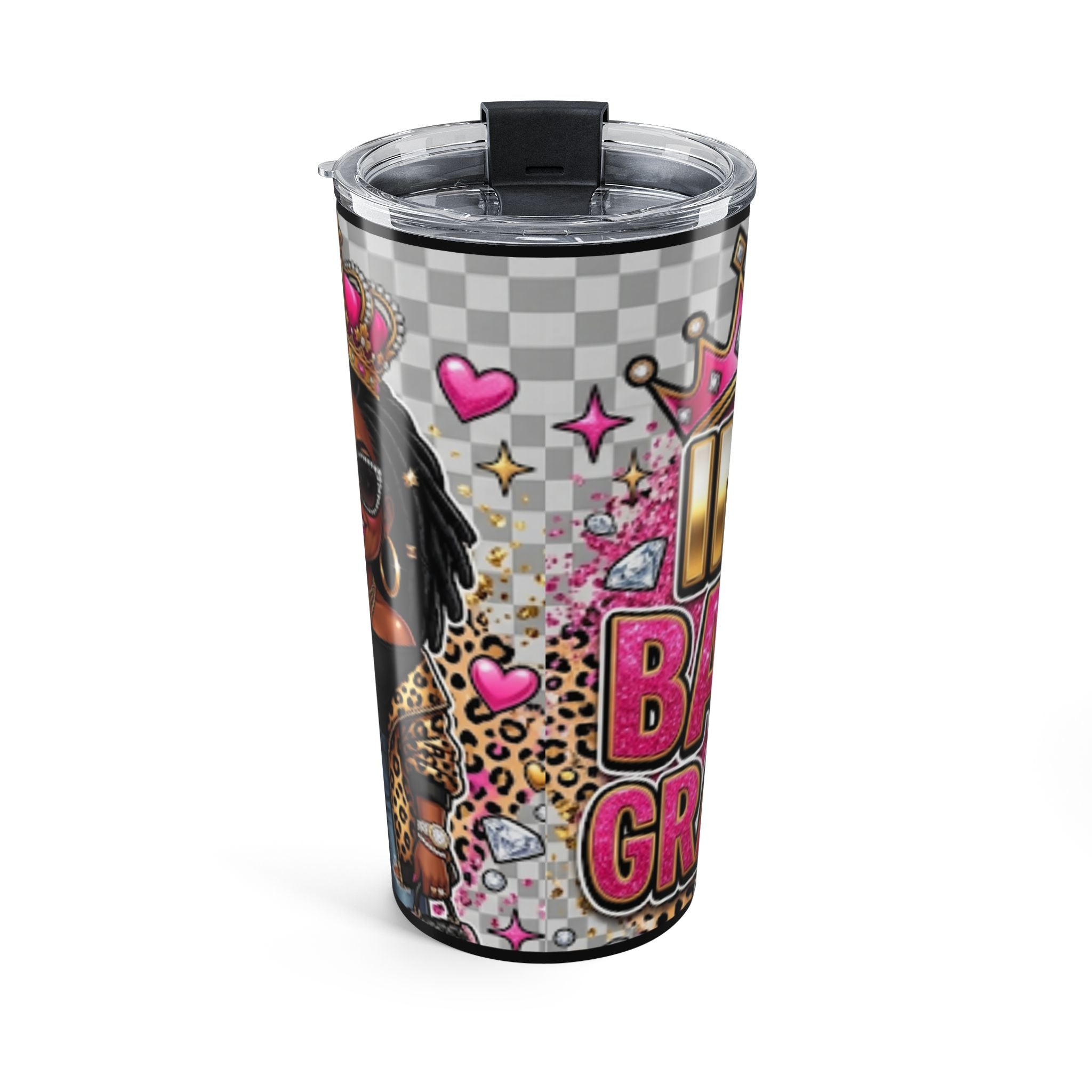 20oz Tumbler — "My Baddie Grandma" Leopard Pink Travel Cup