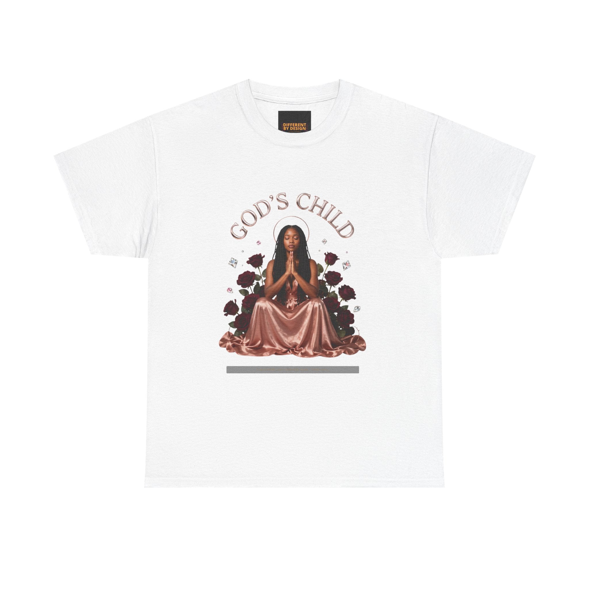 God's Child Tee — Faith-Based Graphic Shirt with Praying Woman Design