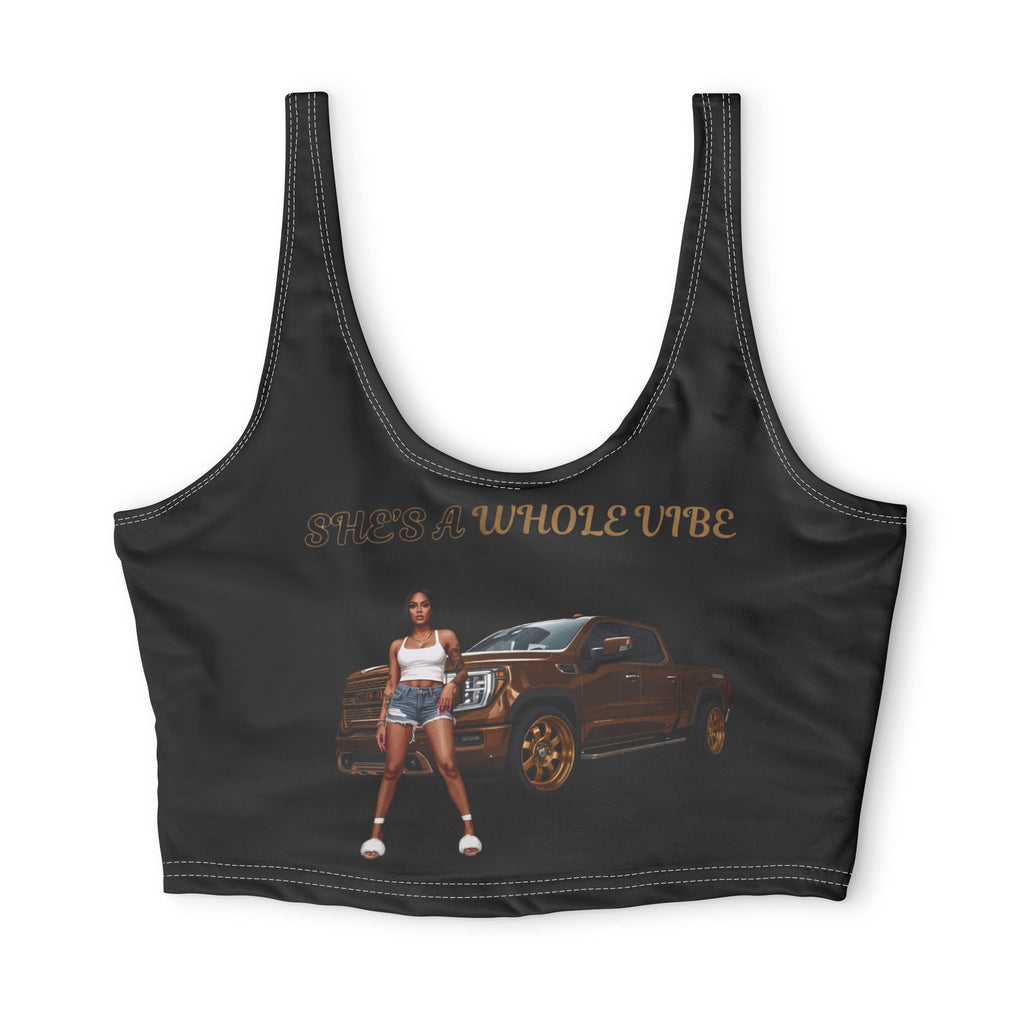 Women's Black Sports Bra — 'She’s A Whole Vibe' Car Graphic Active Crop