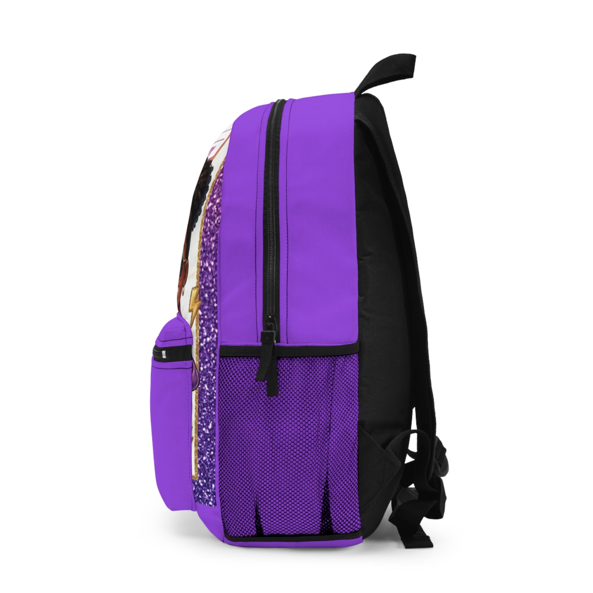 Personalized Purple Kids Backpack – "Ameia" Sunnyside Elementary Design