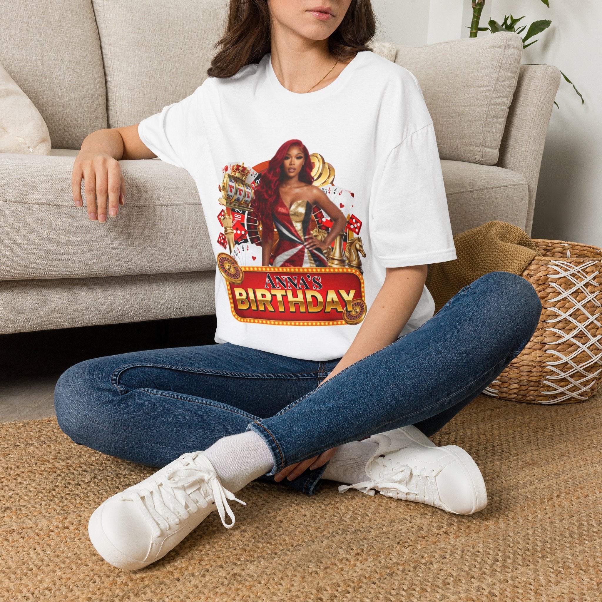 Birthday Glam Tee — Casino Party Graphic T‑Shirt