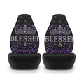 Blessed & Beautiful Car Seat Covers — Purple Crown Heart Design