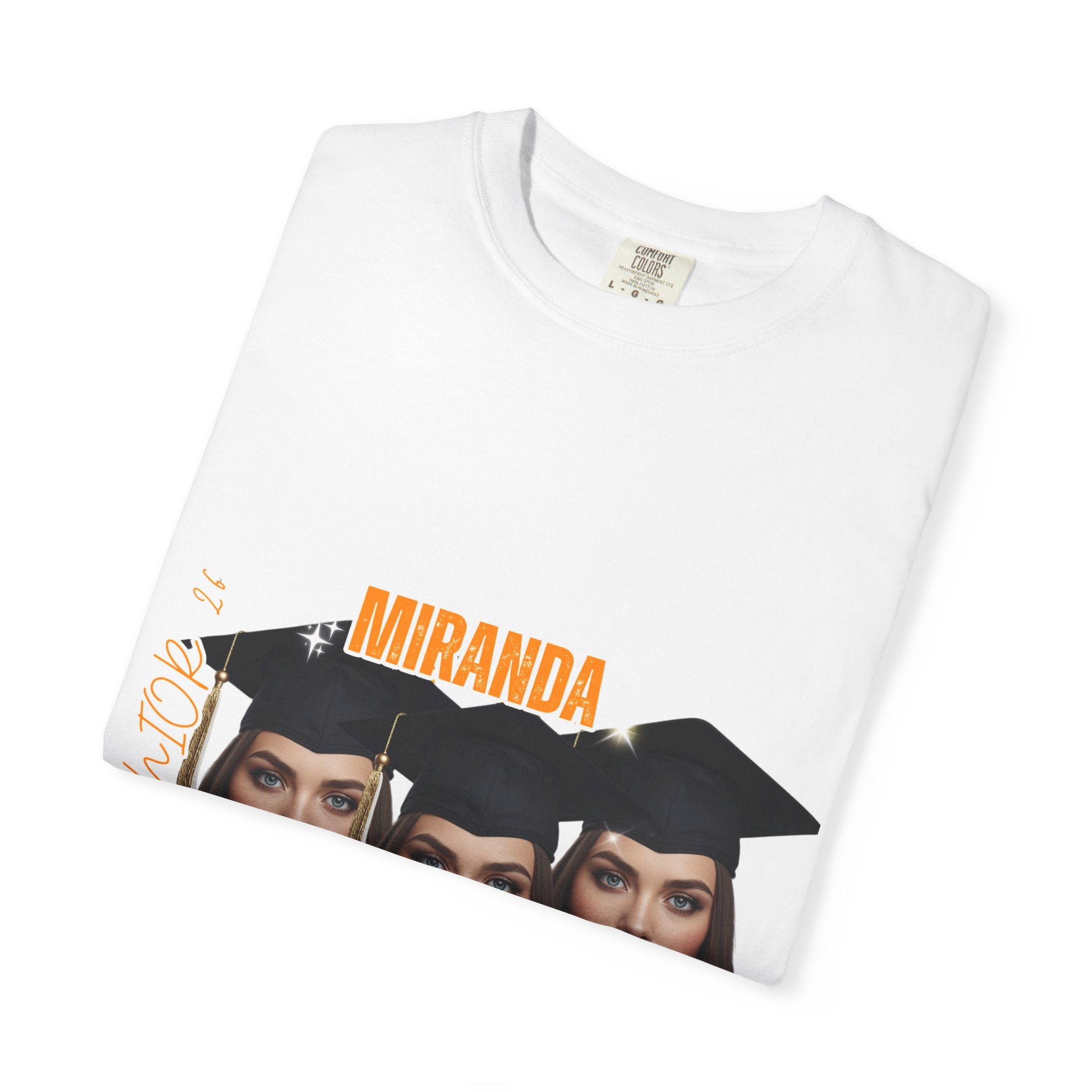 Graduation Photo Collage T-Shirt — Personalized Miranda GA Tech Grad Cap Tee