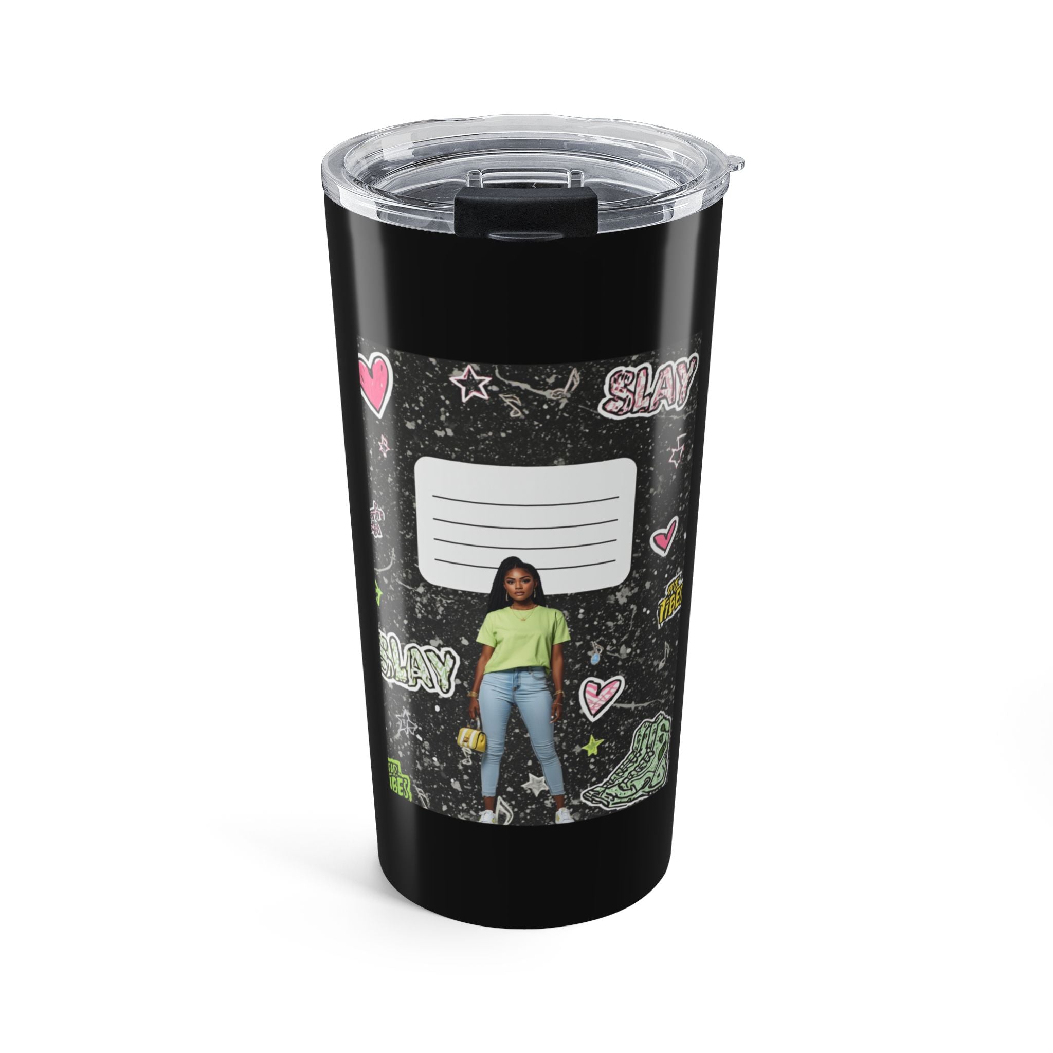 20oz Photo Collage Tumbler — Personalized Notebook Doodle Design