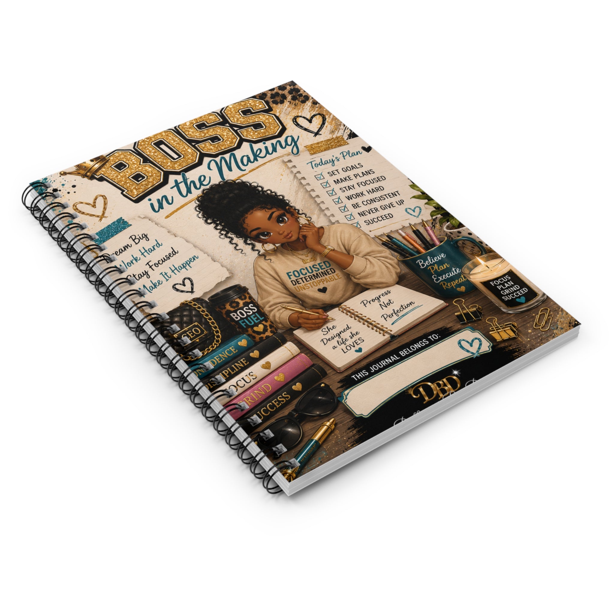 Boss in the Making Spiral Notebook — Motivational Journal for Ambitious Women
