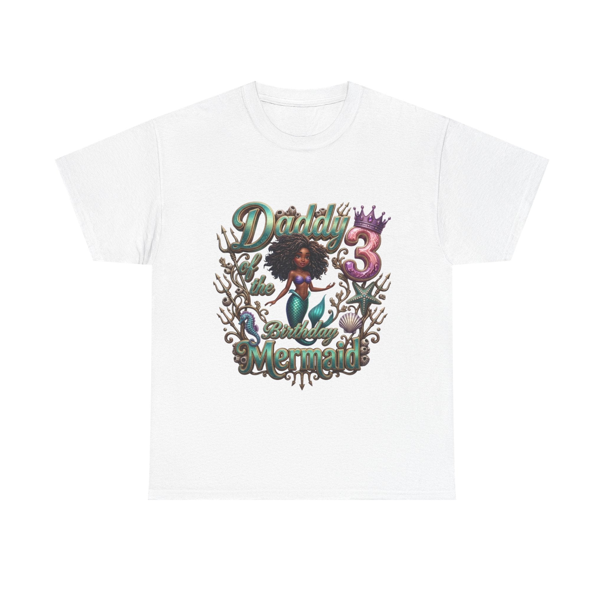 Daddy's 3 Mermaid T-Shirt - Cute Birthday Tee for 3-Year-Old Girls
