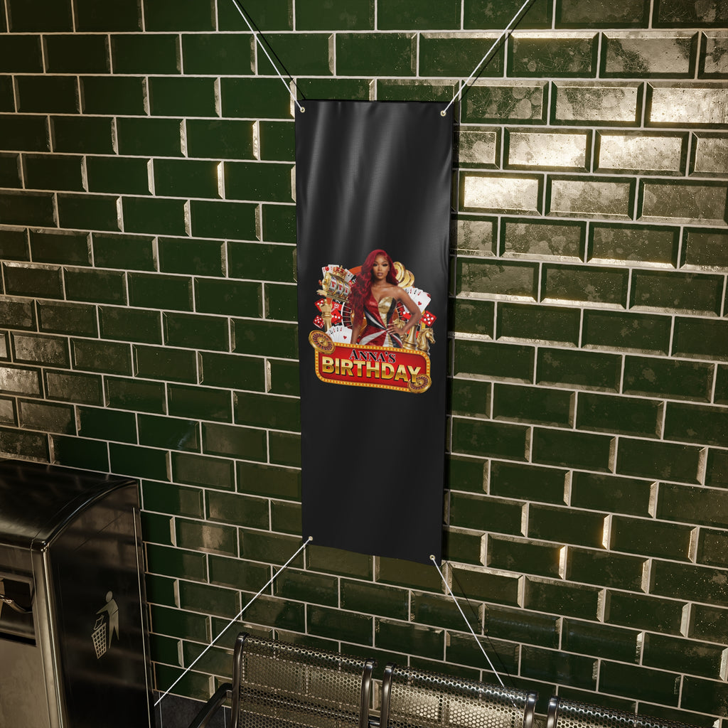 Casino Party Banner — Personalized "Anna's" Vegas Glam Casino Sign