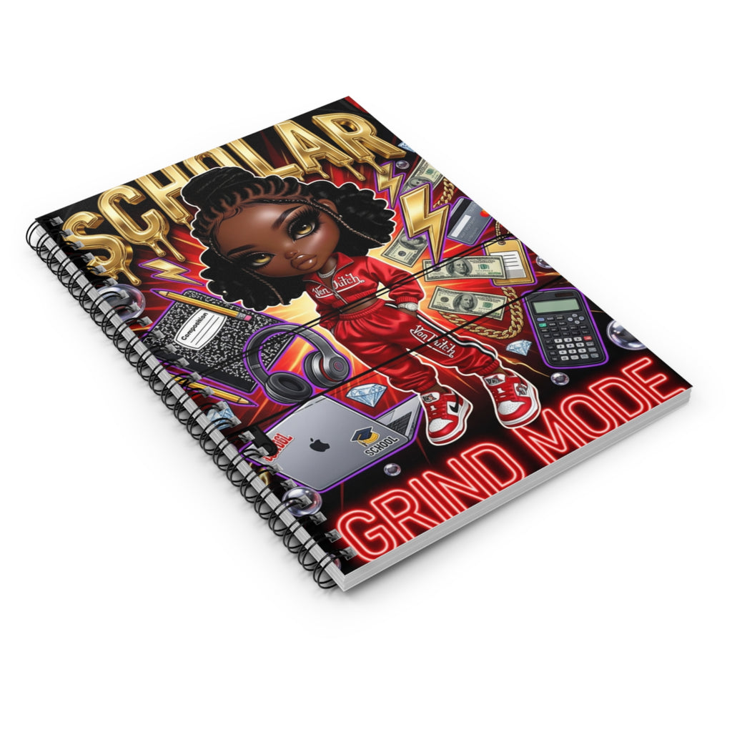 Notebook — Scholar 'Grind Mode' Motivational Spiral Notebook