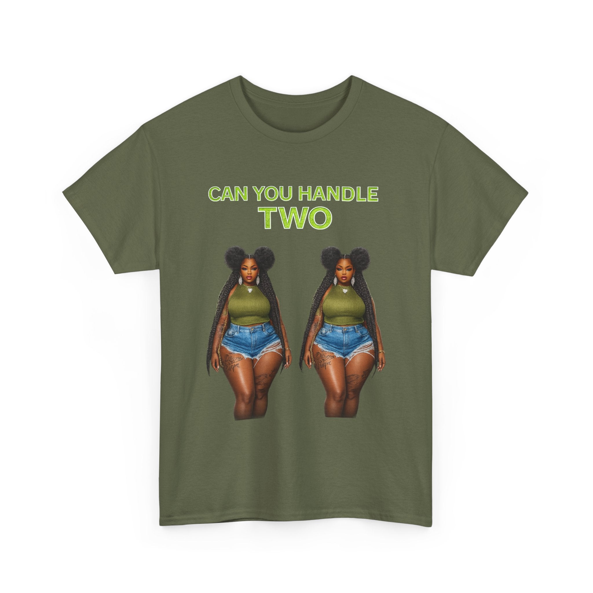 T‑Shirt — "Can You Handle Two" Twin Curvy Woman Graphic Tee
