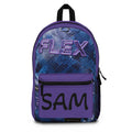 Flex Personalized Purple Backpack — Custom Name 'SAM' Graphic School Bag