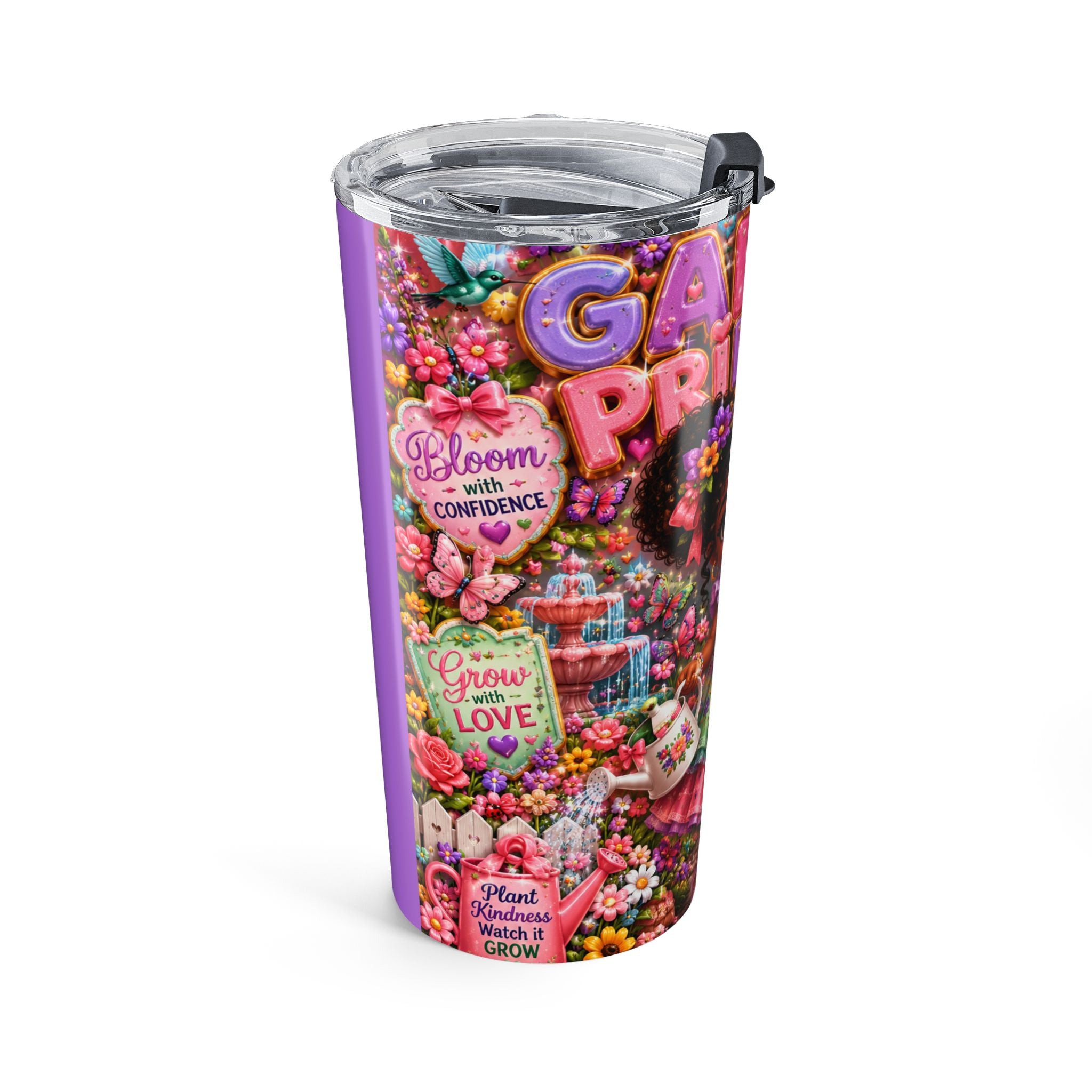 20oz Floral ‘Garden Princess’ Insulated Tumbler — Cute Kids Travel Cup