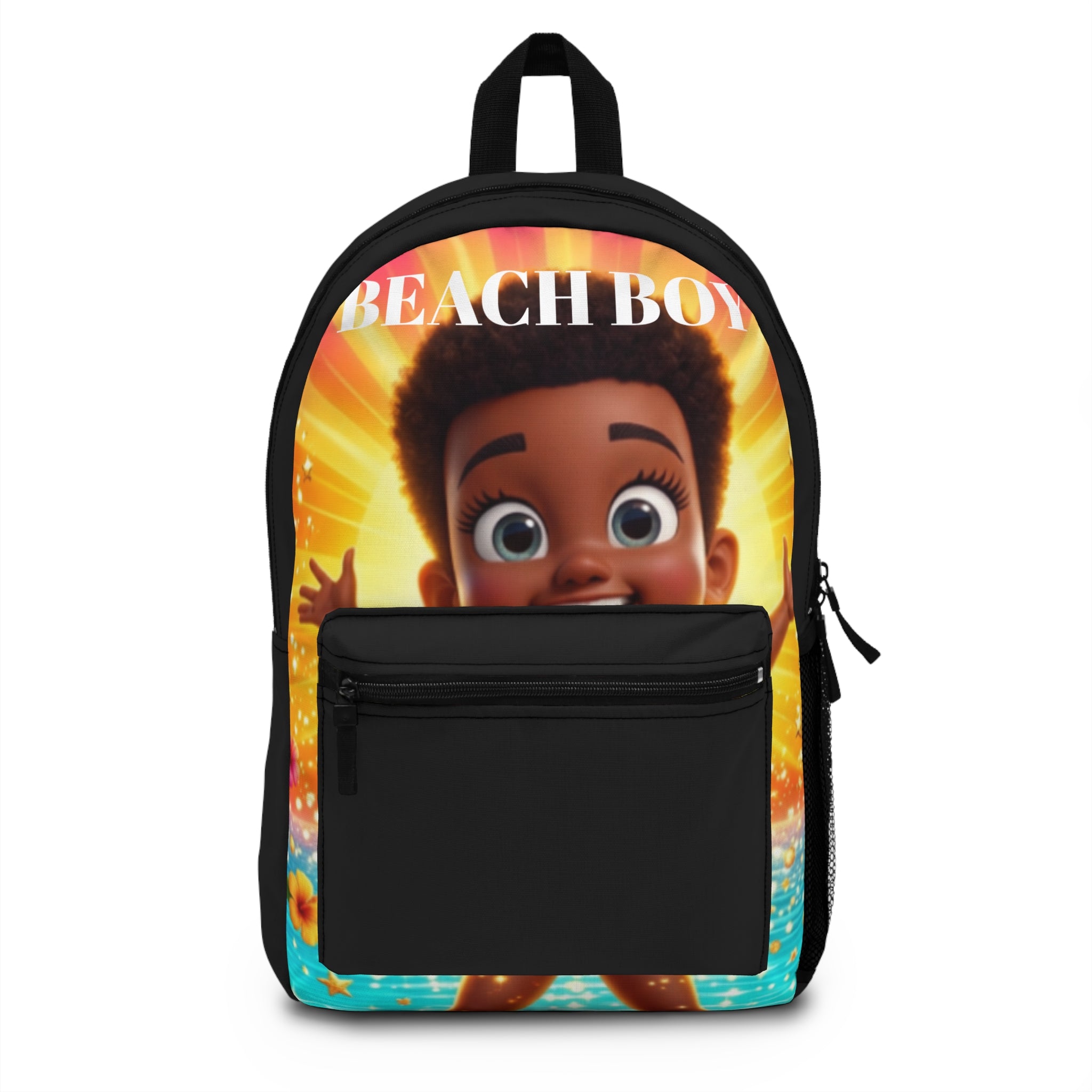 Beach Boy Kids Backpack — Sunny Cartoon Swim Design
