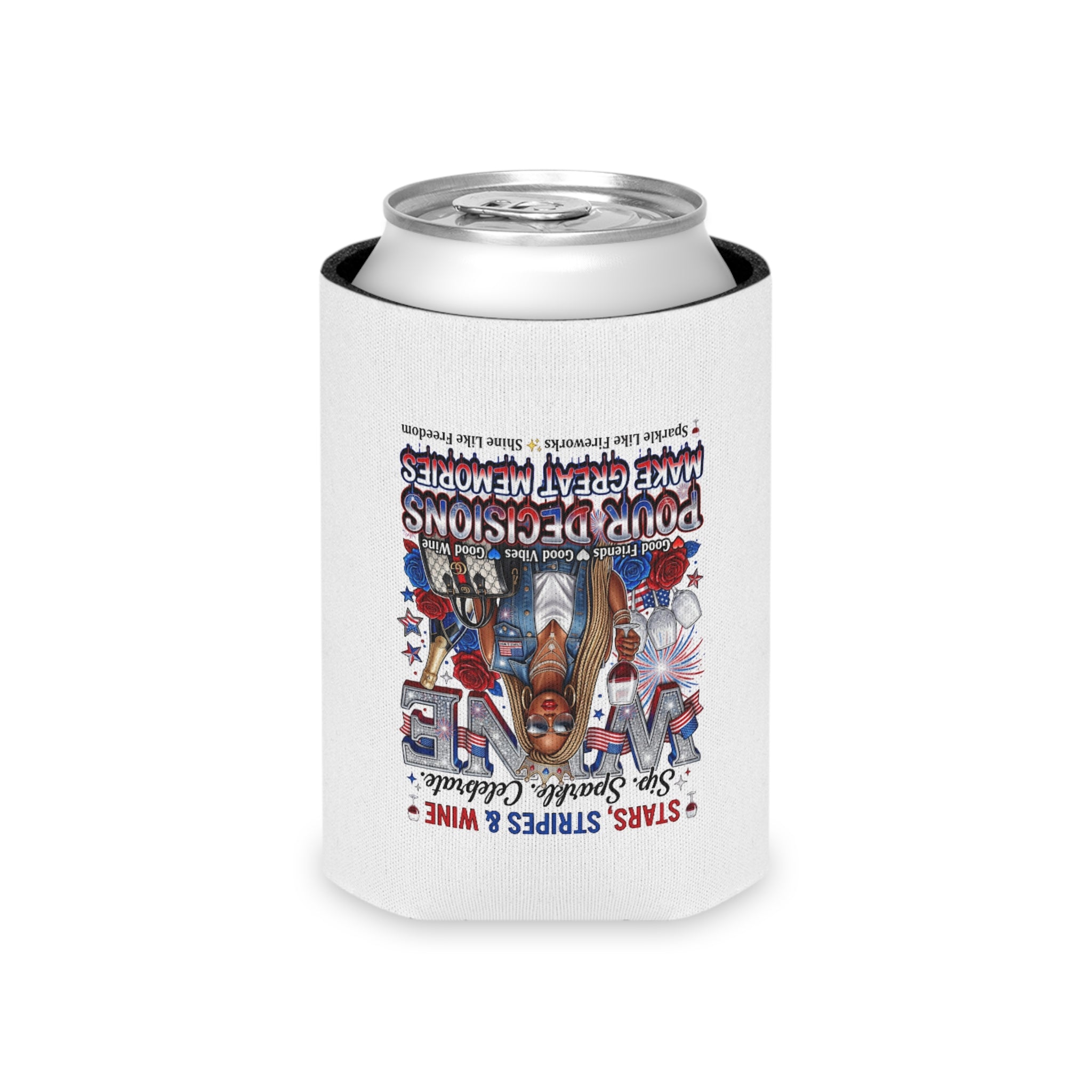 Patriotic Wine Can Cooler – “Pour Decisions Make Great Memories”