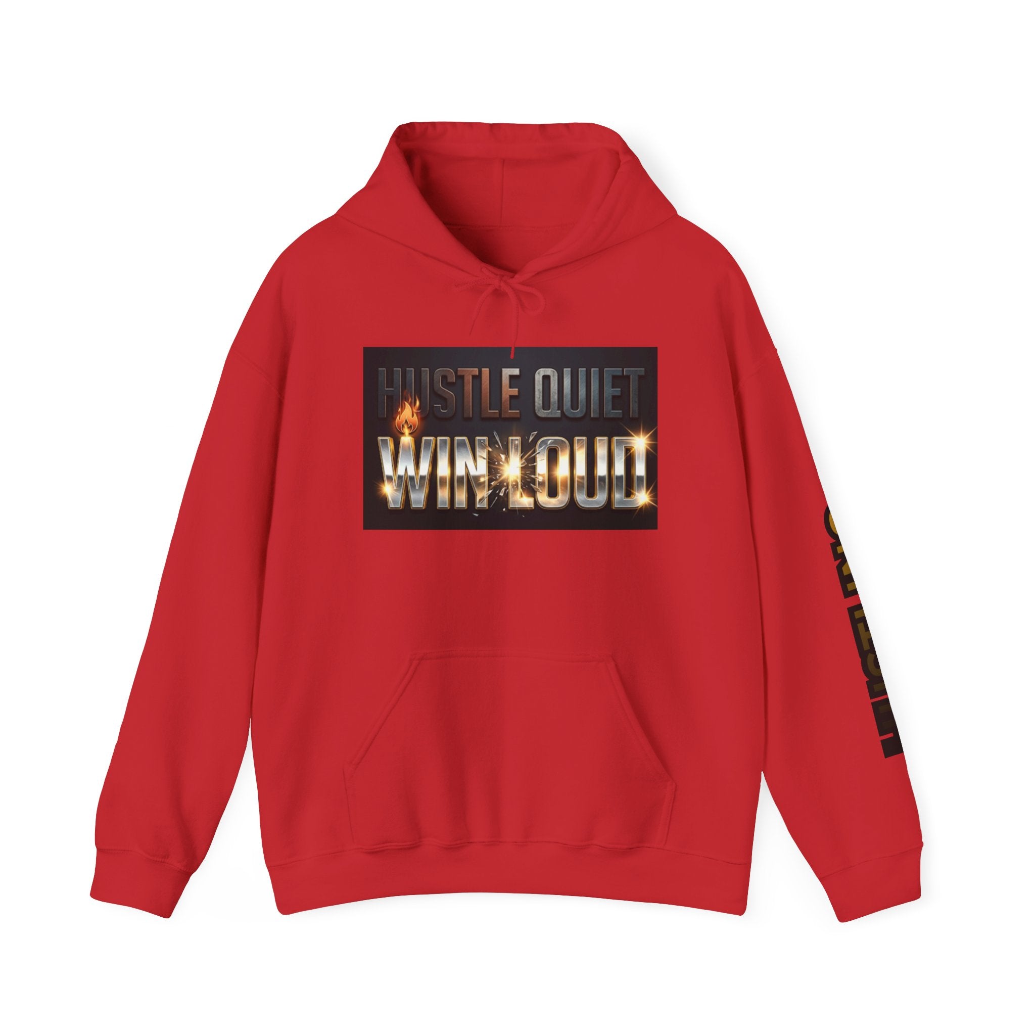Hustle Quiet Win Loud Hoodie — Motivational Graphic Hooded Sweatshirt