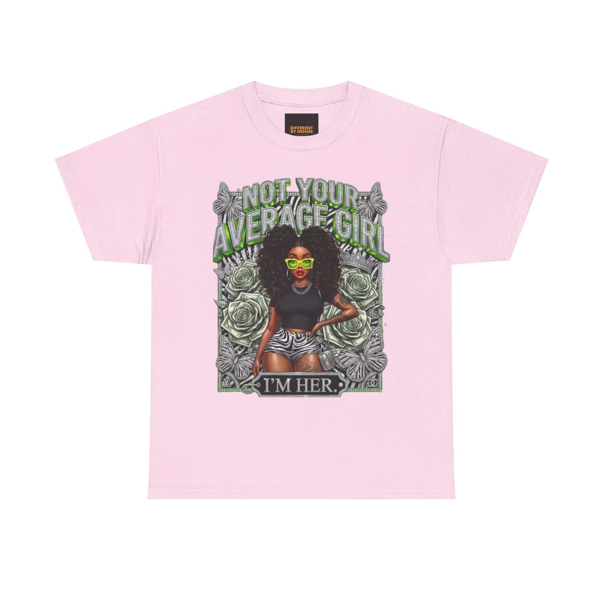 Not Your Average Girl Graphic Tee — "I'm Her" Afrocentric Rose Design
