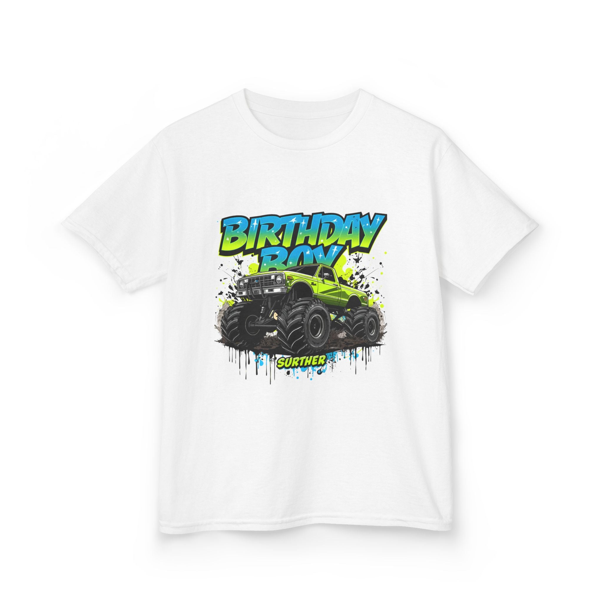 Birthday Boy Monster Truck Kids T-Shirt