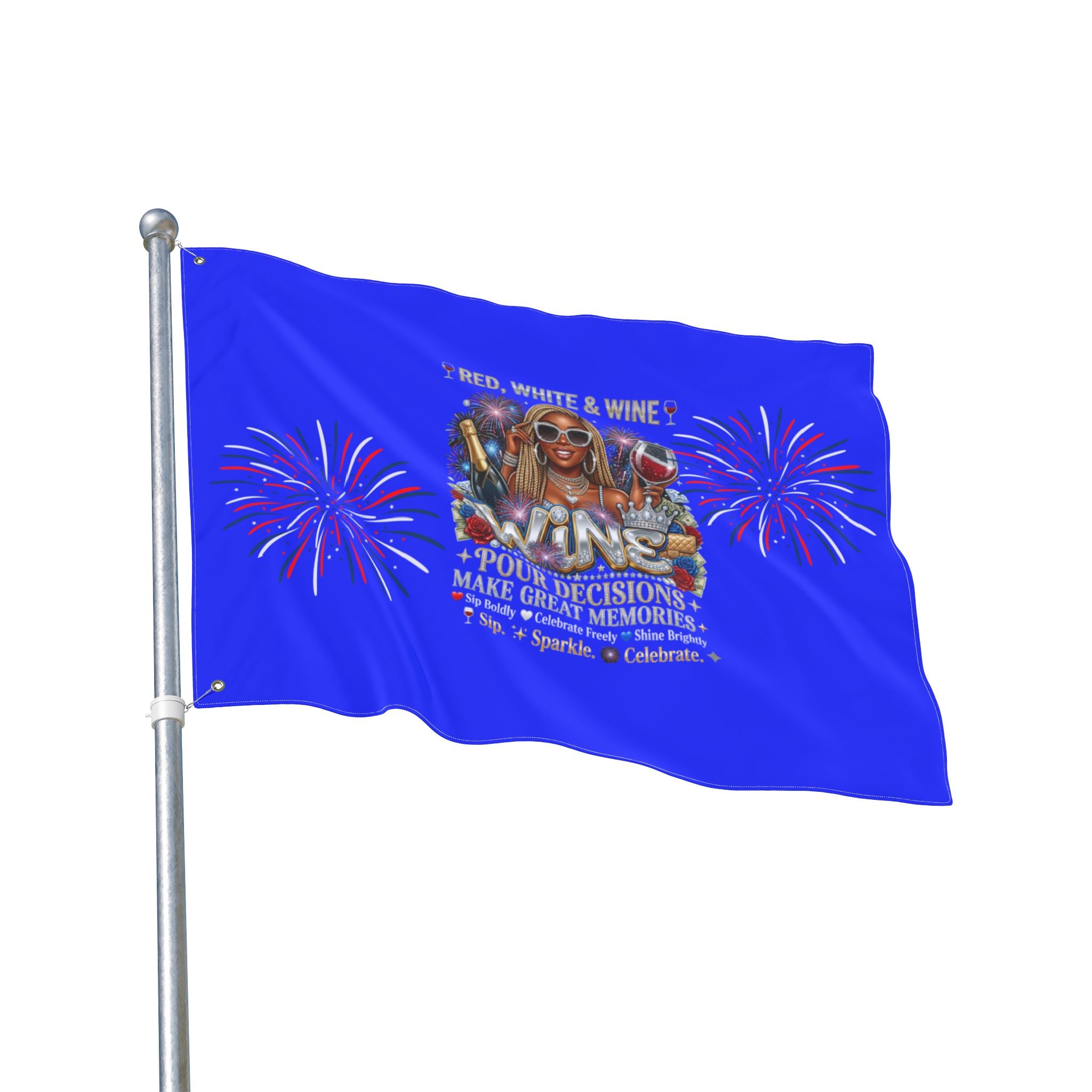 Wine Lover Patriotic Flag — “Red, White & Wine” Double-Sided Outdoor/Patio Banner