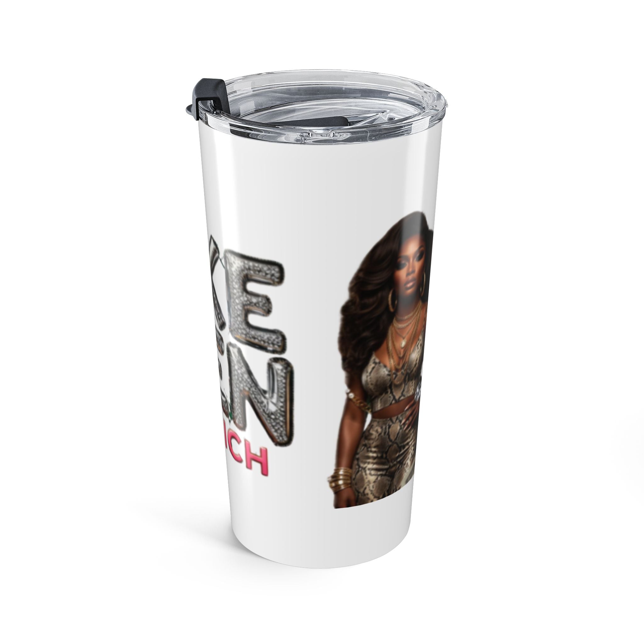 20oz Stainless Tumbler – 'Snakes Queen' Glam Diva Design, Insulated Travel Cup