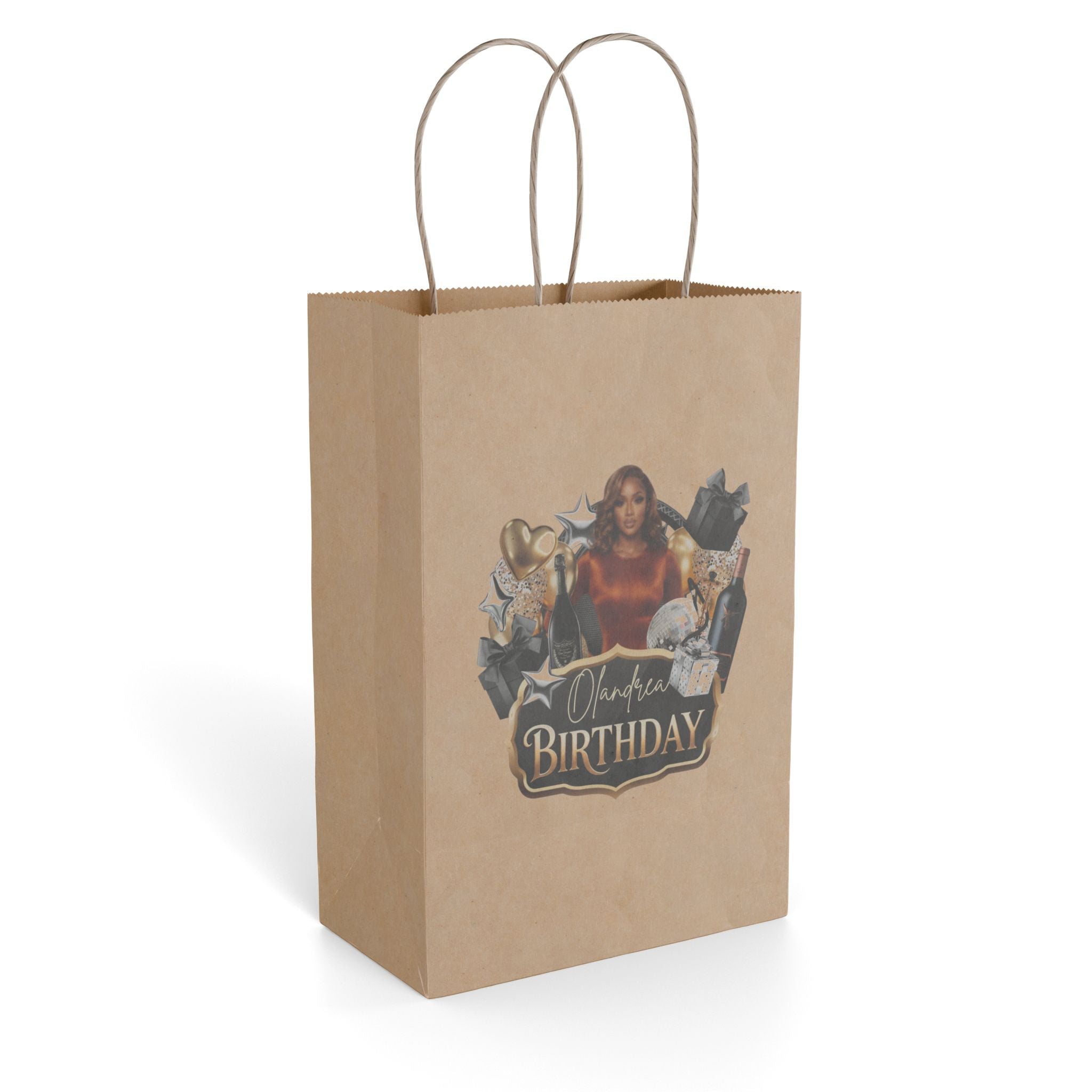 Birthday Gift Bag – Elegant Woman & Floral Design
