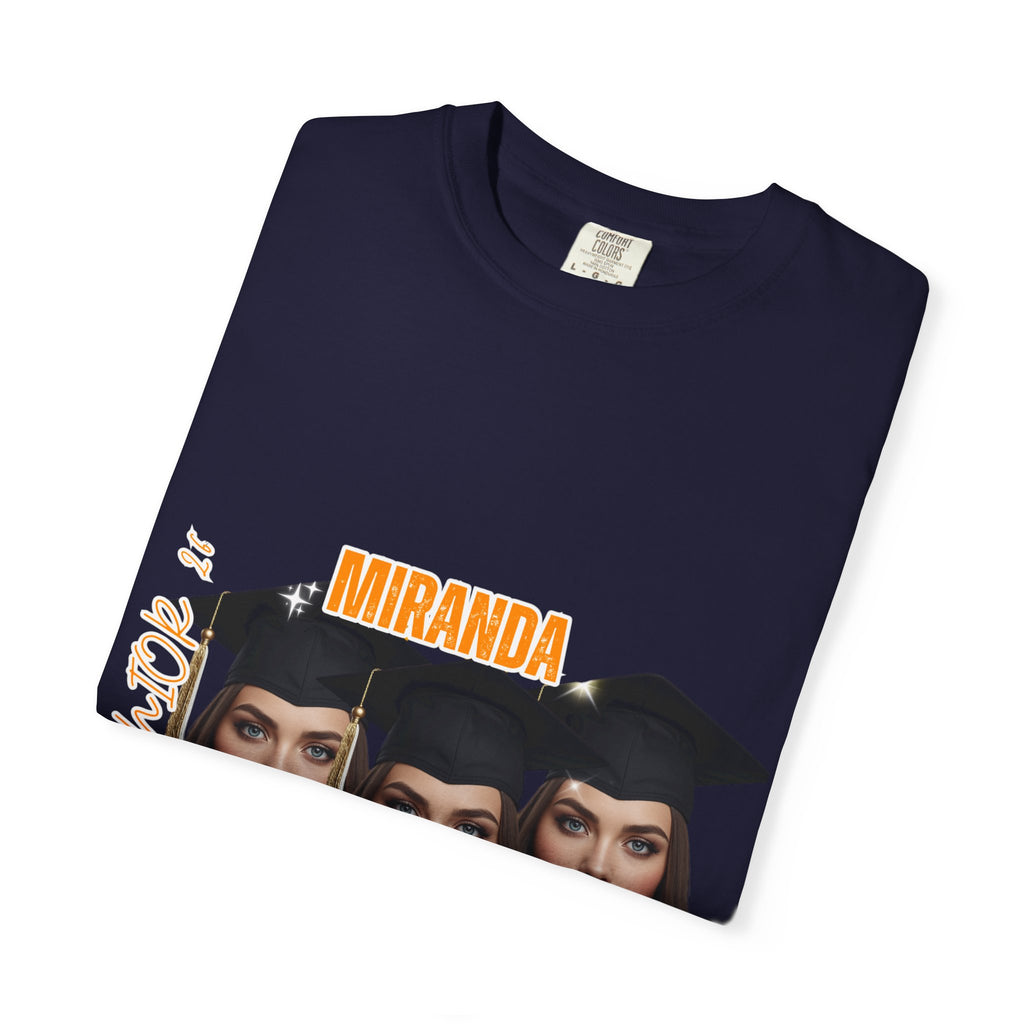 Graduation Photo Collage T-Shirt — Personalized Miranda GA Tech Grad Cap Tee