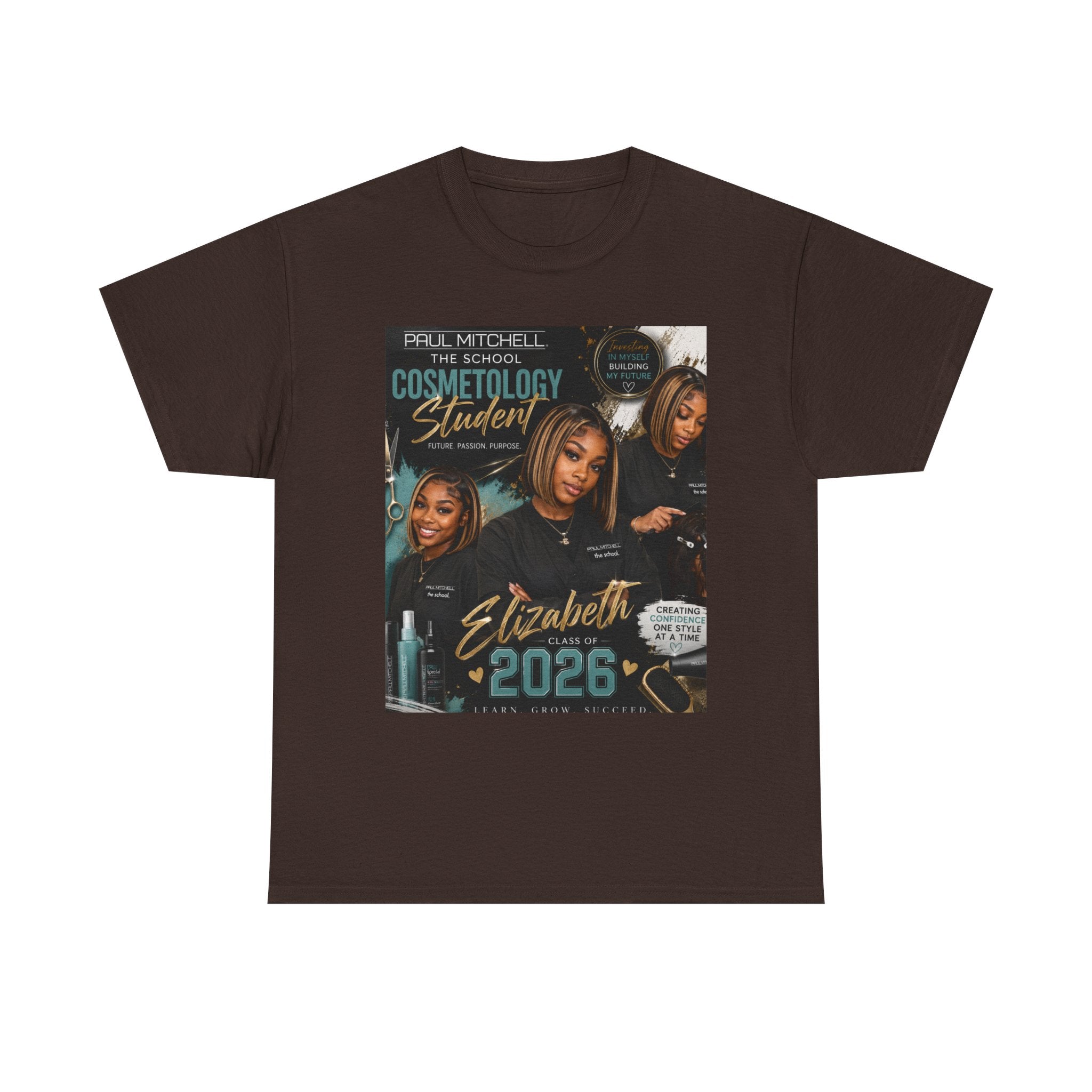 Cosmetology Student T-Shirt — 'Elizabeth 2026' Graduation Salon Tee
