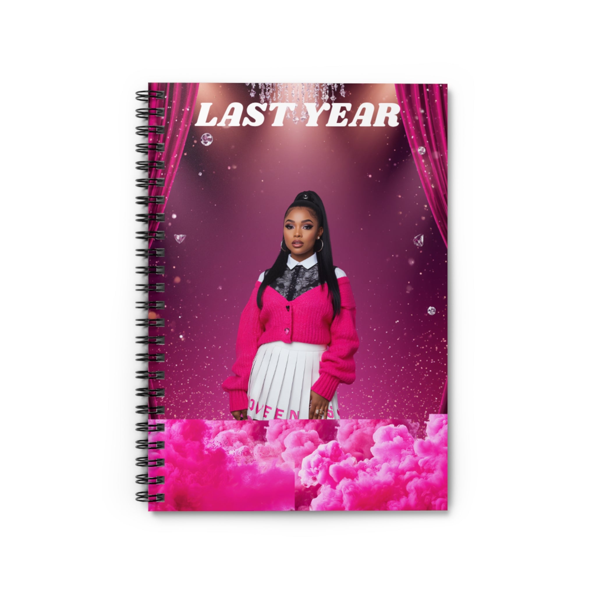 Spiral Notebook — Pink 'Last Year' Portrait Journal