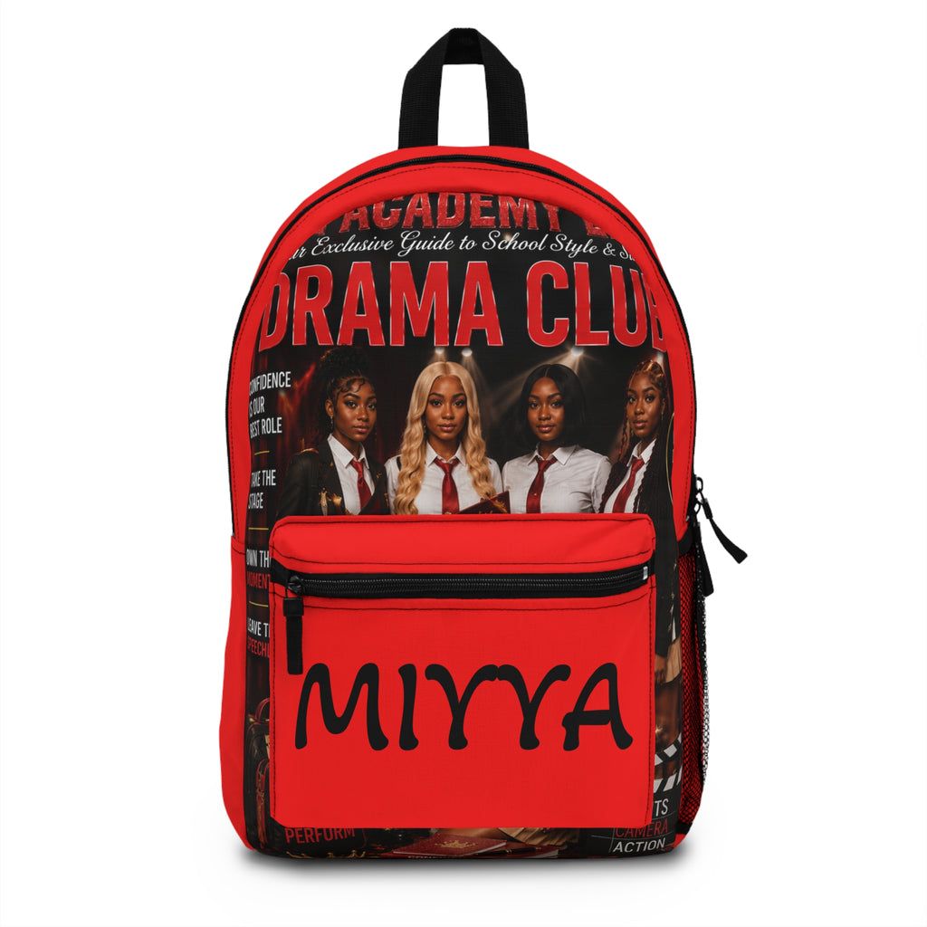 Drama Club Backpack — Personalized "Miyya" Red School Bag